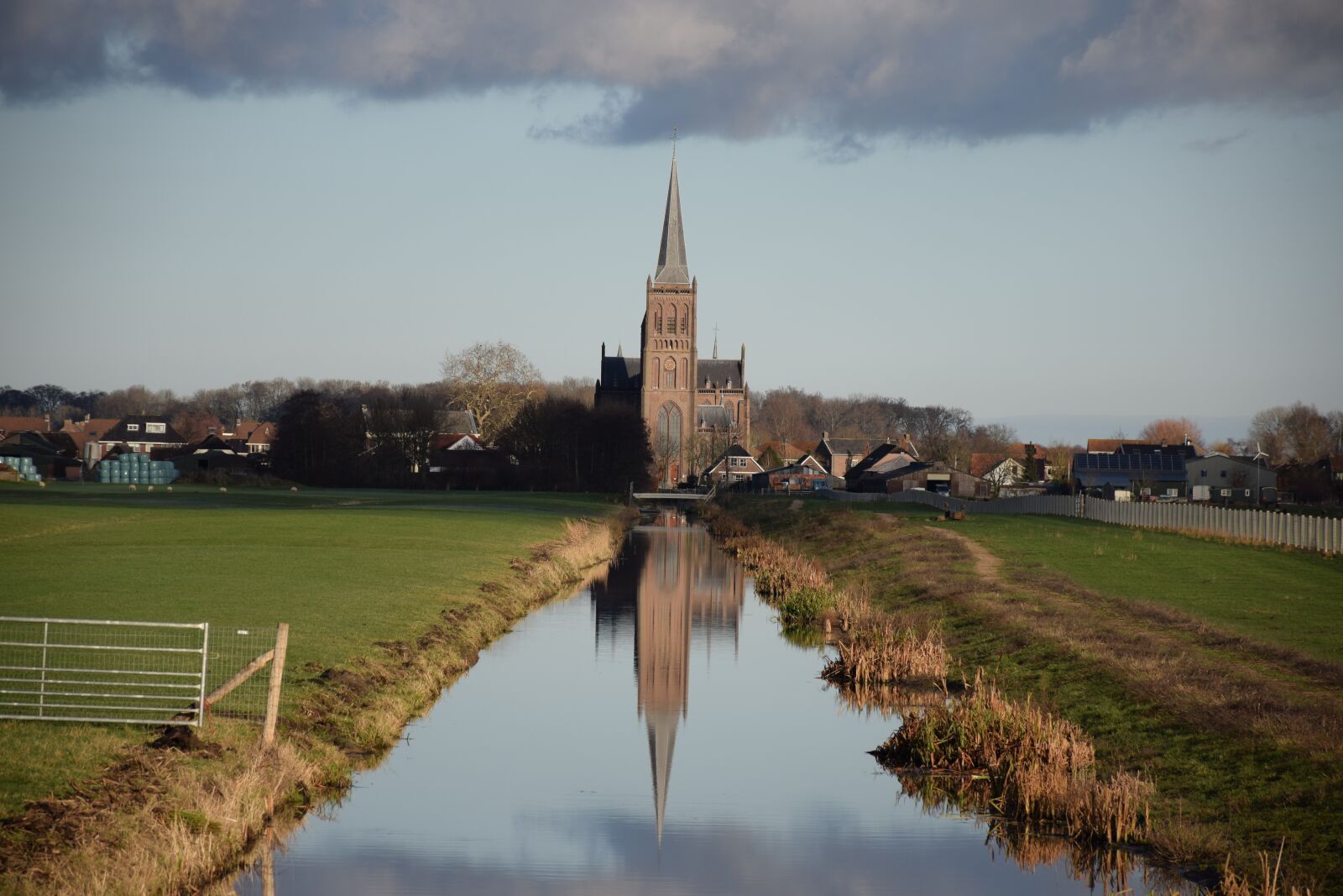 Nikon D5300 sample photo. Church tower, polder, landscape photography
