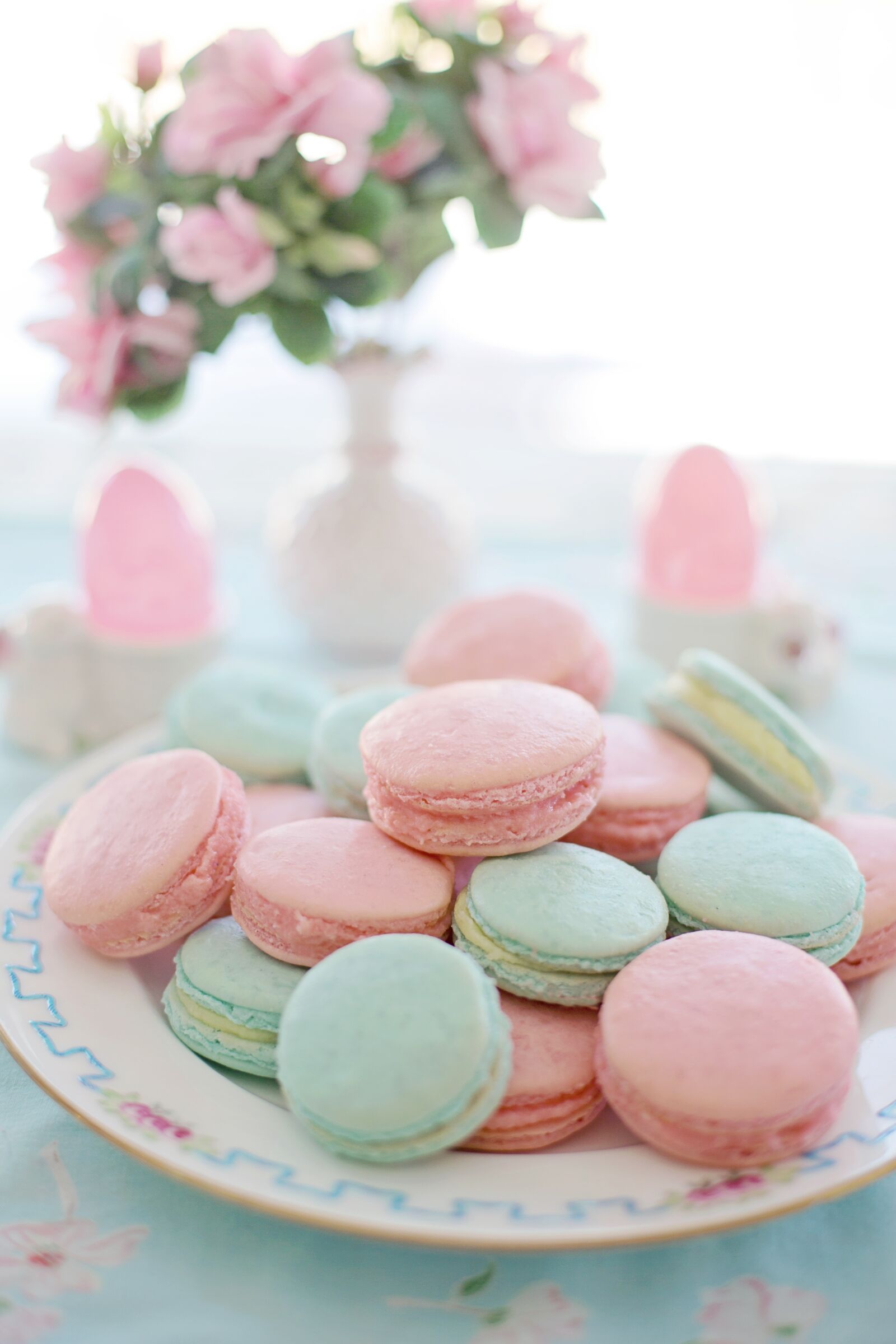 Canon EF 50mm F1.4 USM sample photo. Macarons, pink, aqua photography