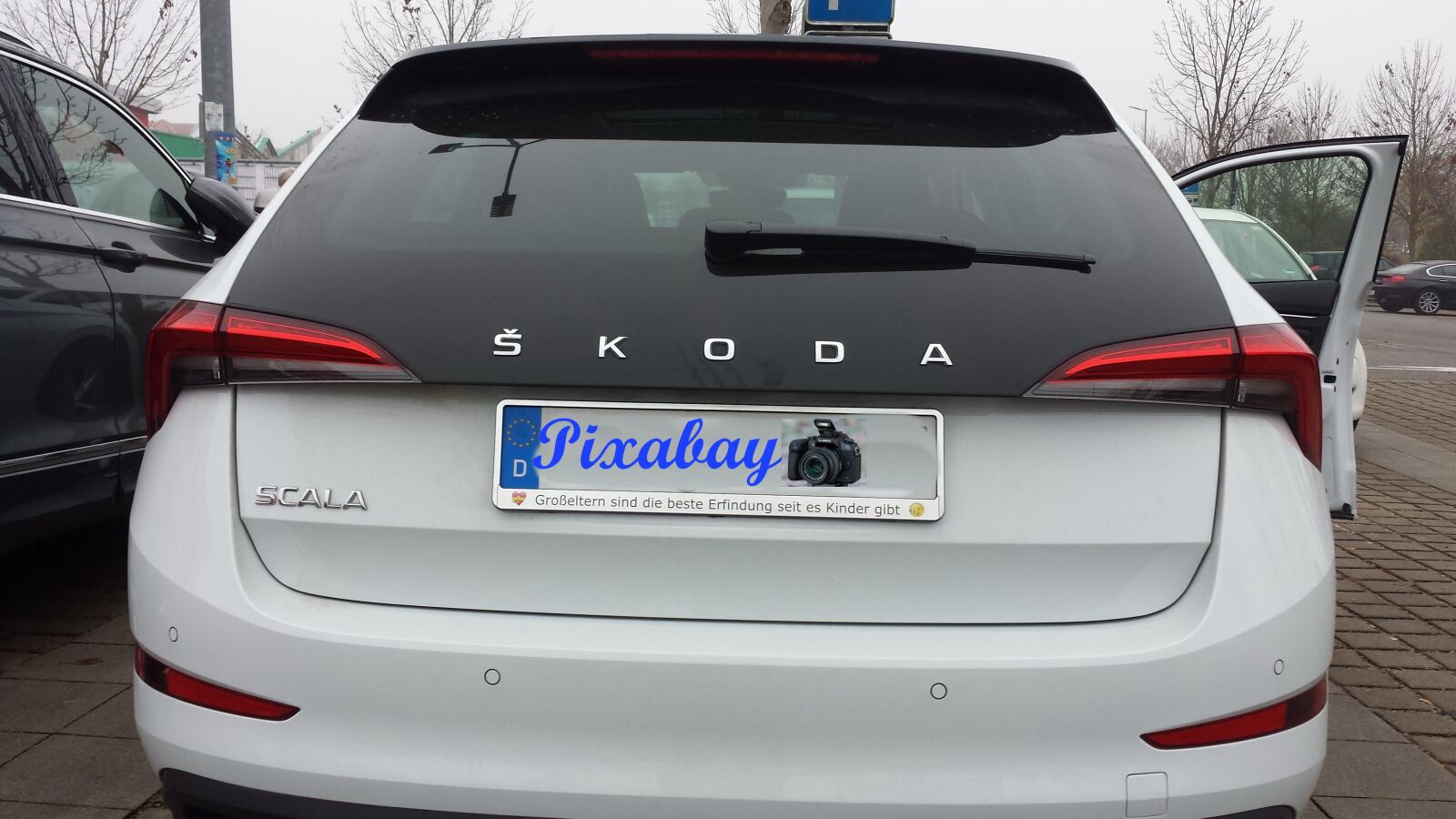 Samsung Galaxy S4 sample photo. Skoda, scala, license plate photography