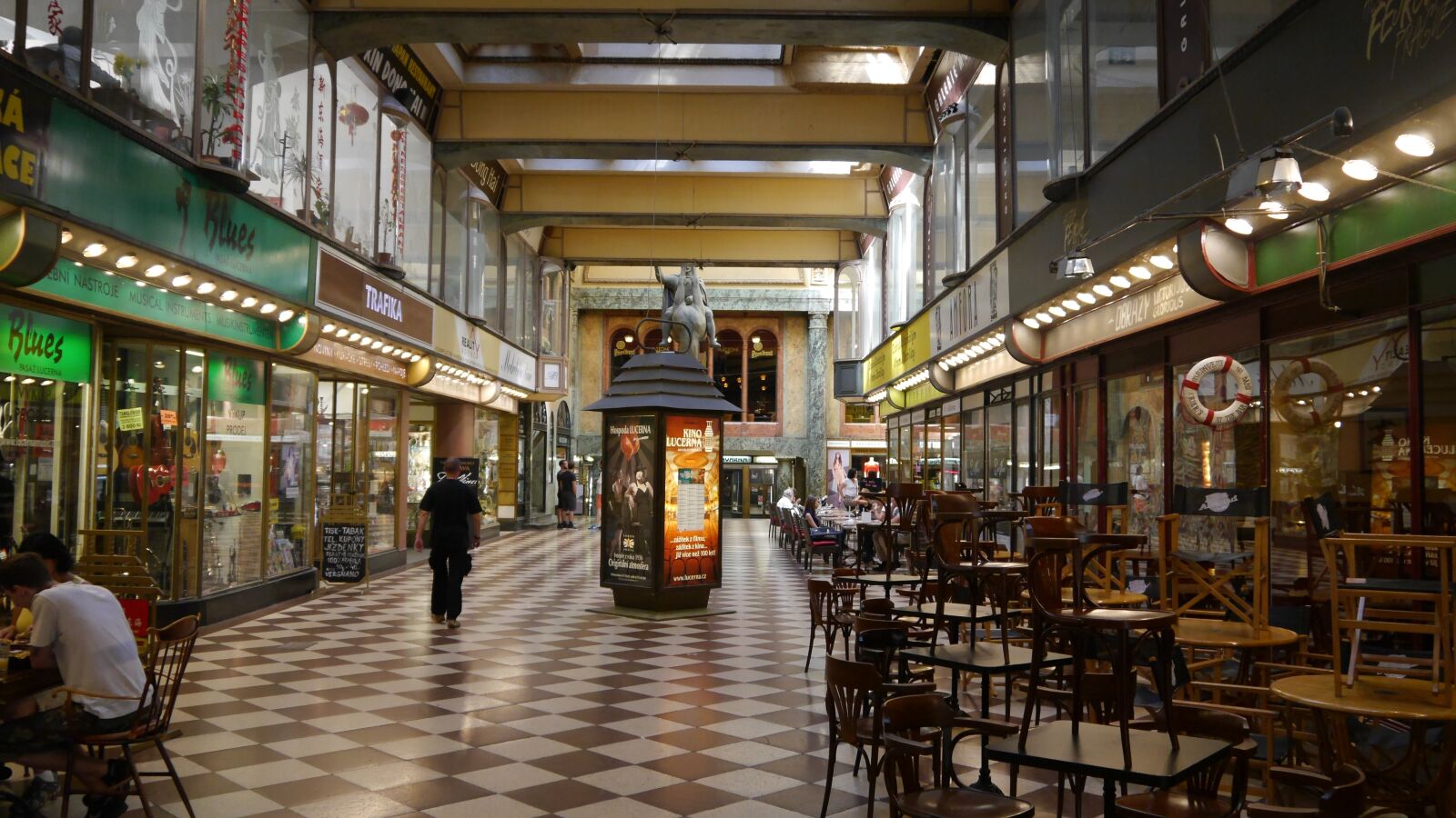 Panasonic Lumix DMC-G6 sample photo. Lucerna, prague, shopping arcade photography