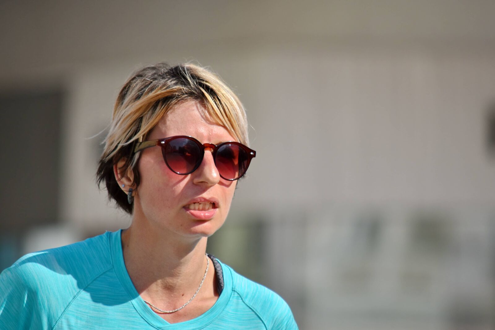 Nikon D5500 sample photo. Blonde hair, fitness, jogging photography
