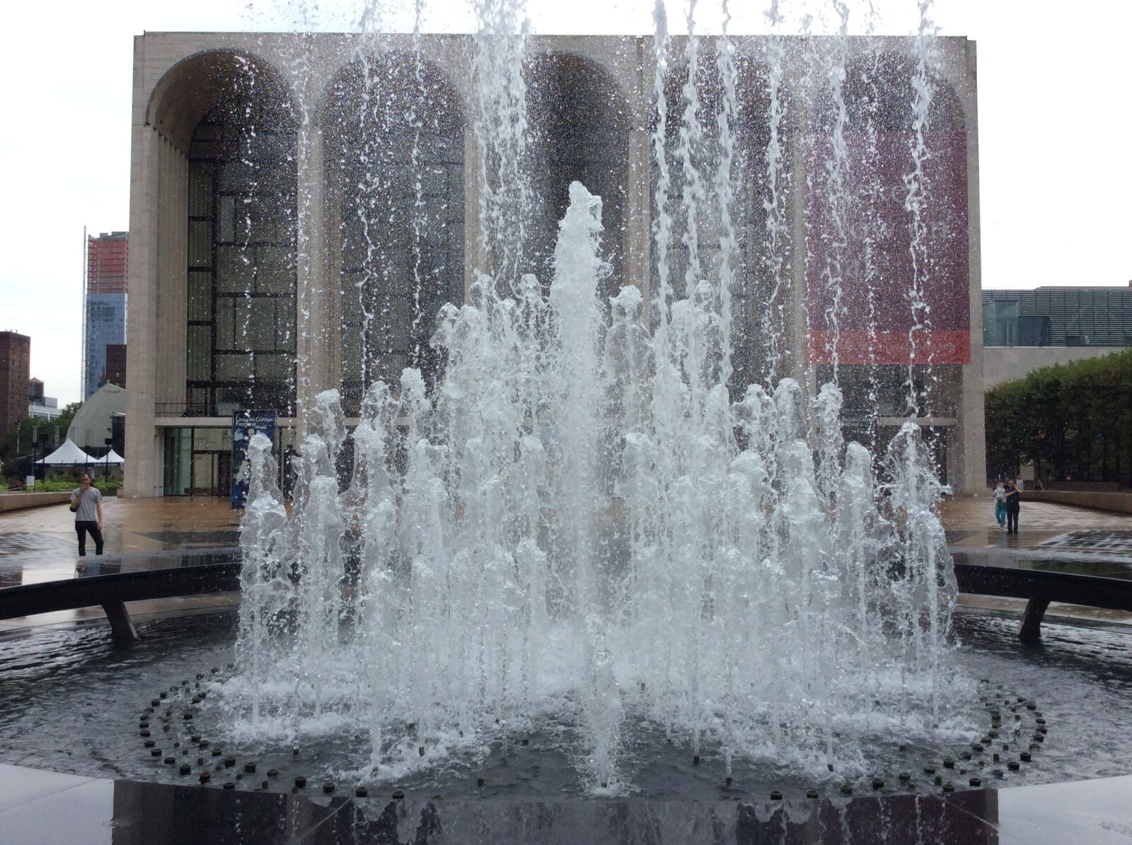 Apple iPad Air sample photo. Water, fountain, lincoln center photography