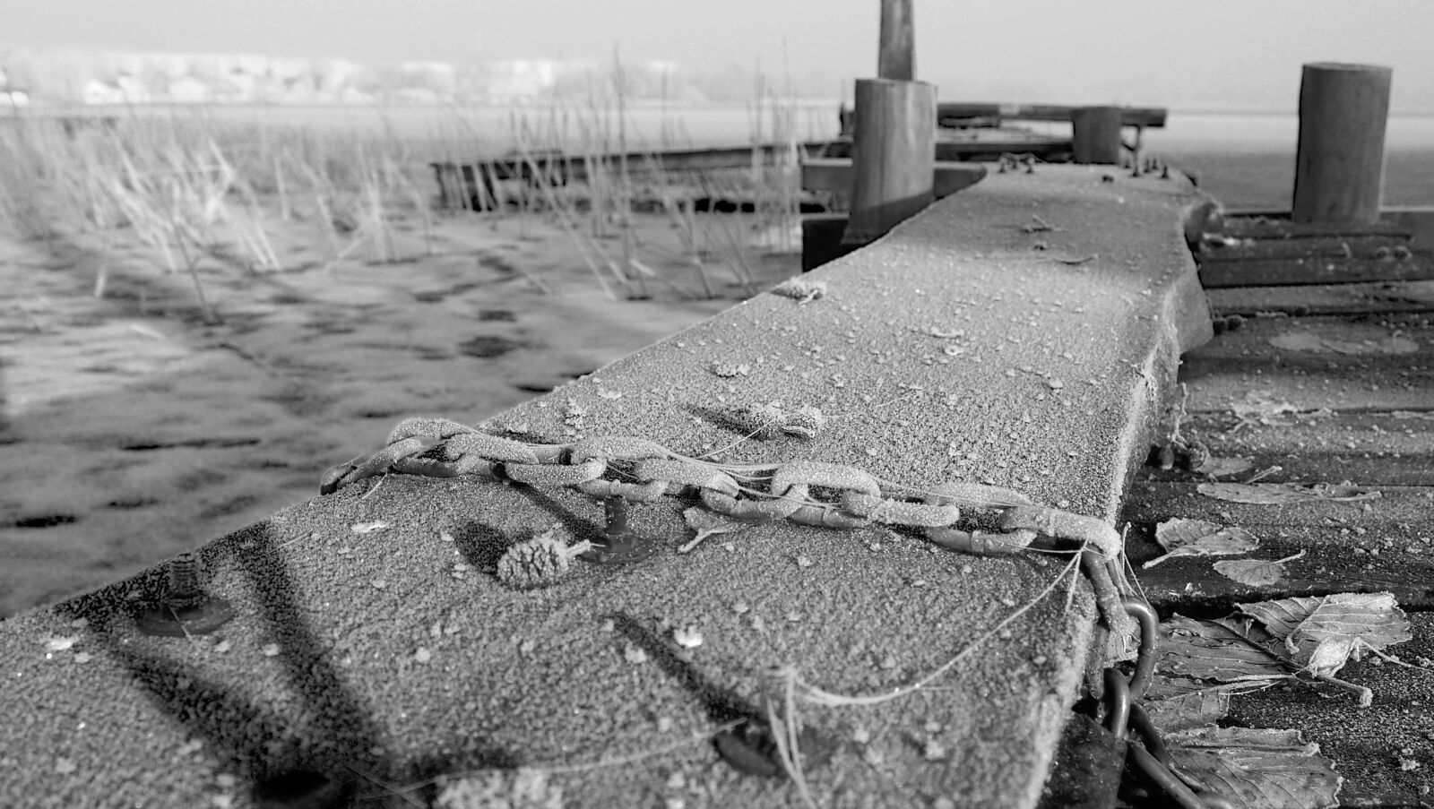 Olympus PEN E-PL6 sample photo. Bridge, chain, frost photography