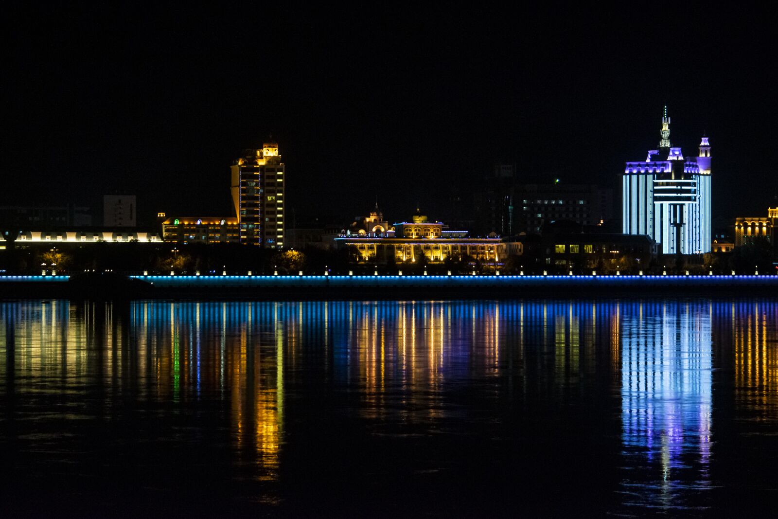 Nikon D5300 sample photo. Night, river, reflection photography