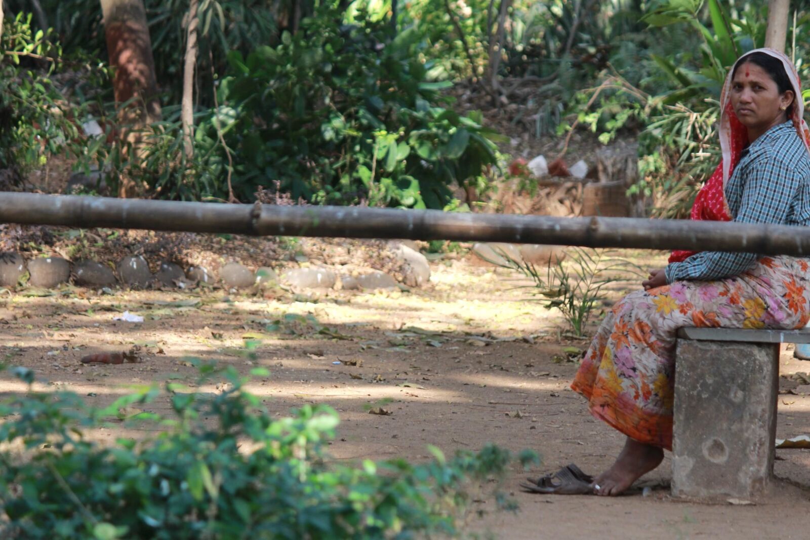 Canon EOS 600D (Rebel EOS T3i / EOS Kiss X5) sample photo. India, village, woman, summer photography