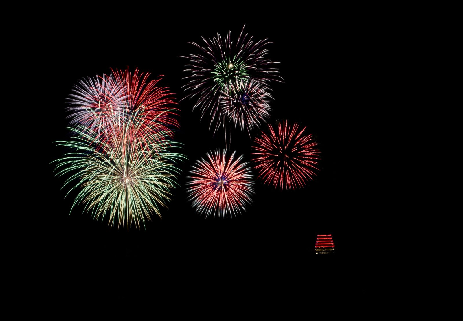 Nikon D7000 sample photo. Fireworks, pagoda, new year photography