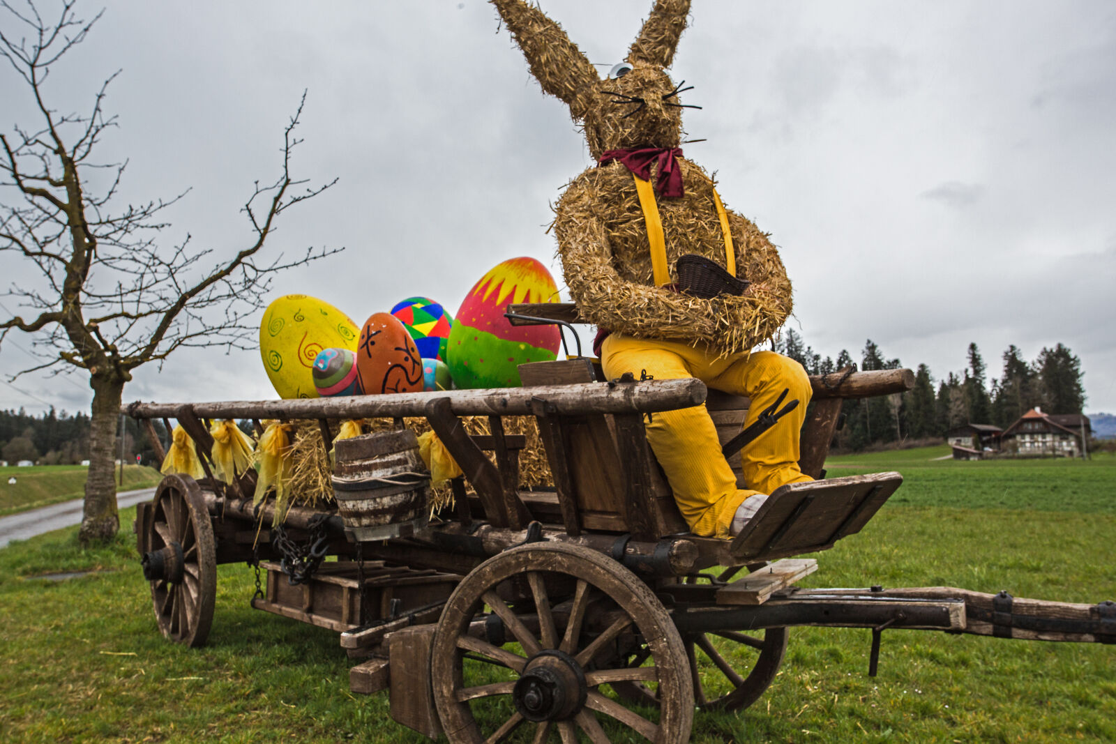 Canon EF 17-40mm F4L USM sample photo. Cart, easter, effigy, eggs photography