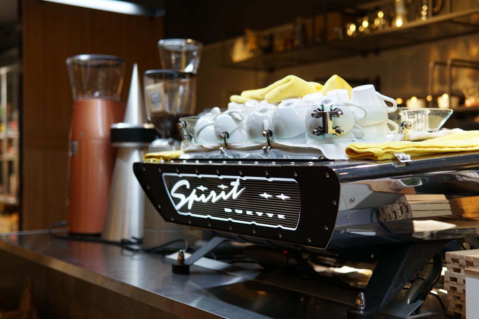 Sony a6300 sample photo. Cafe, coffee machine, espresso photography