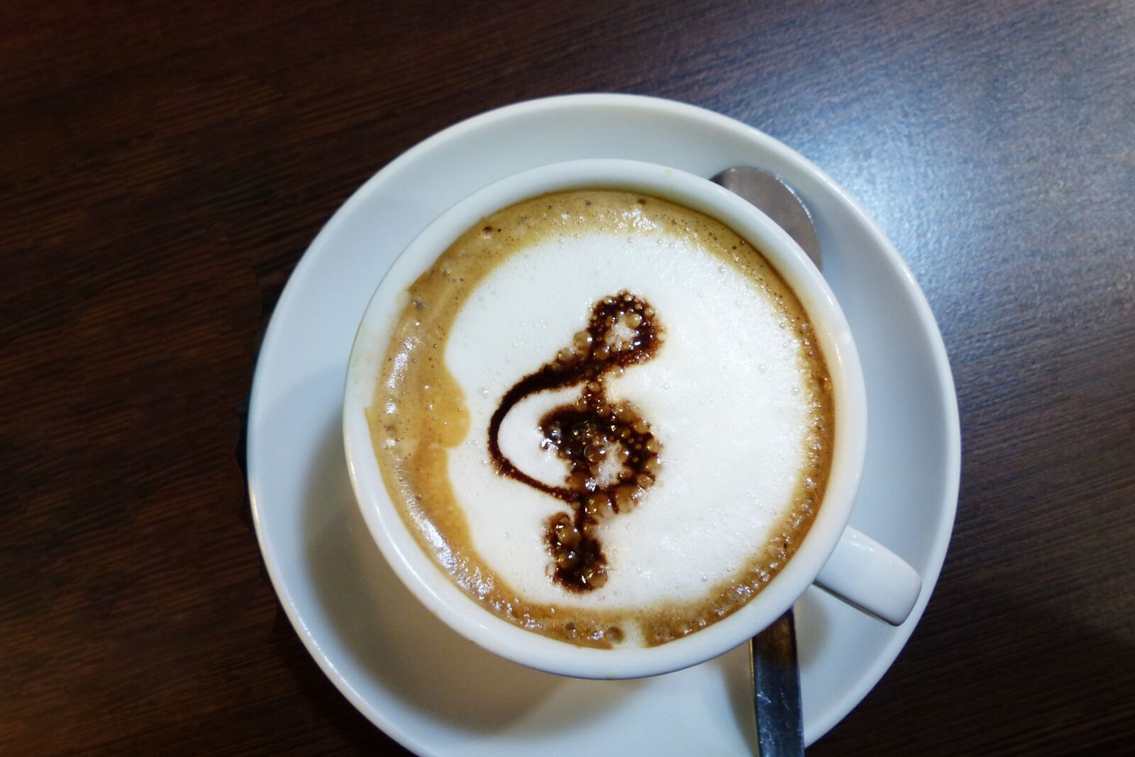 Panasonic Lumix DMC-FZ200 sample photo. Coffee, music, treble clef photography