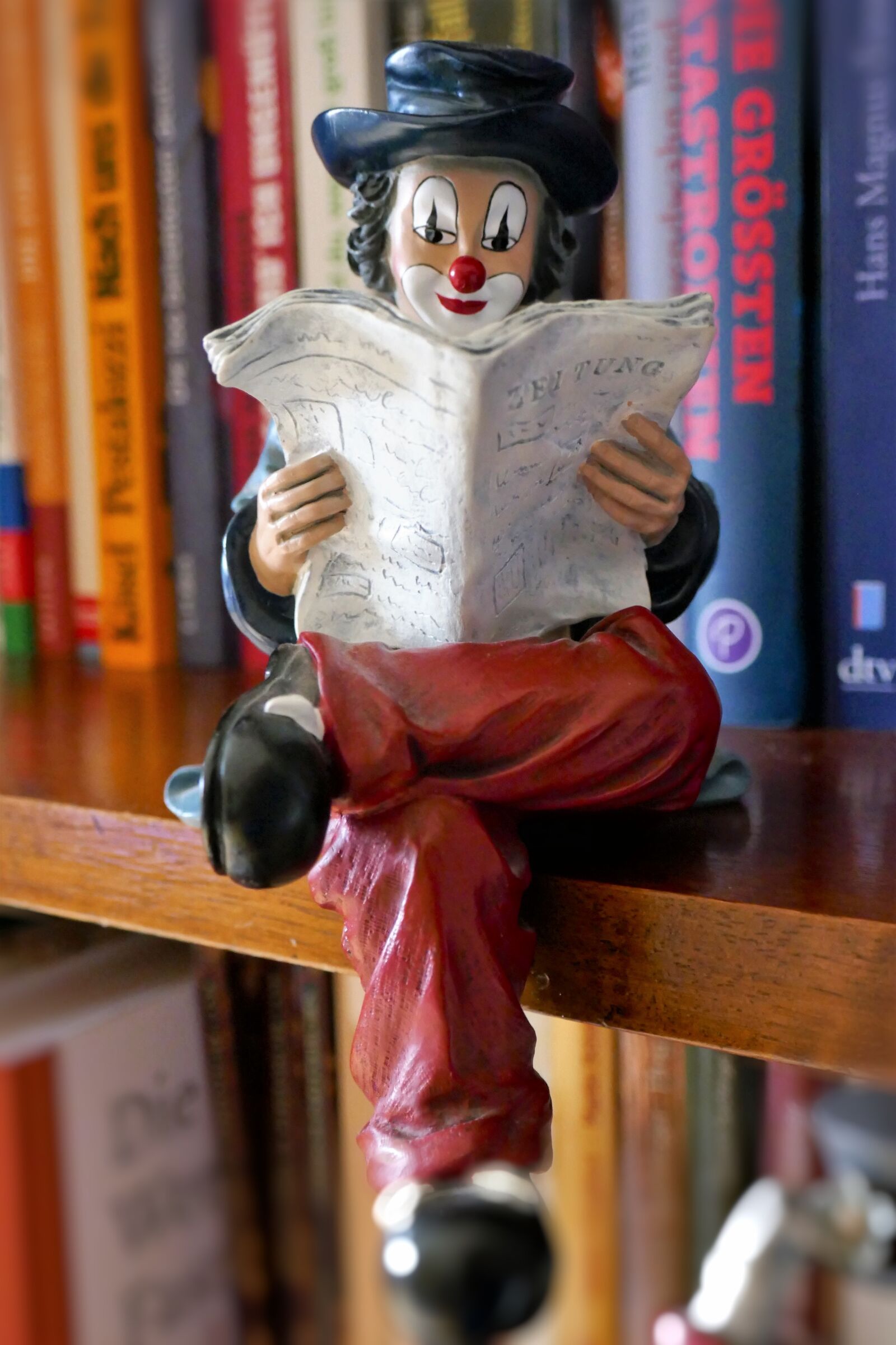 Panasonic DMC-TZ101 sample photo. Figure, clown, read photography