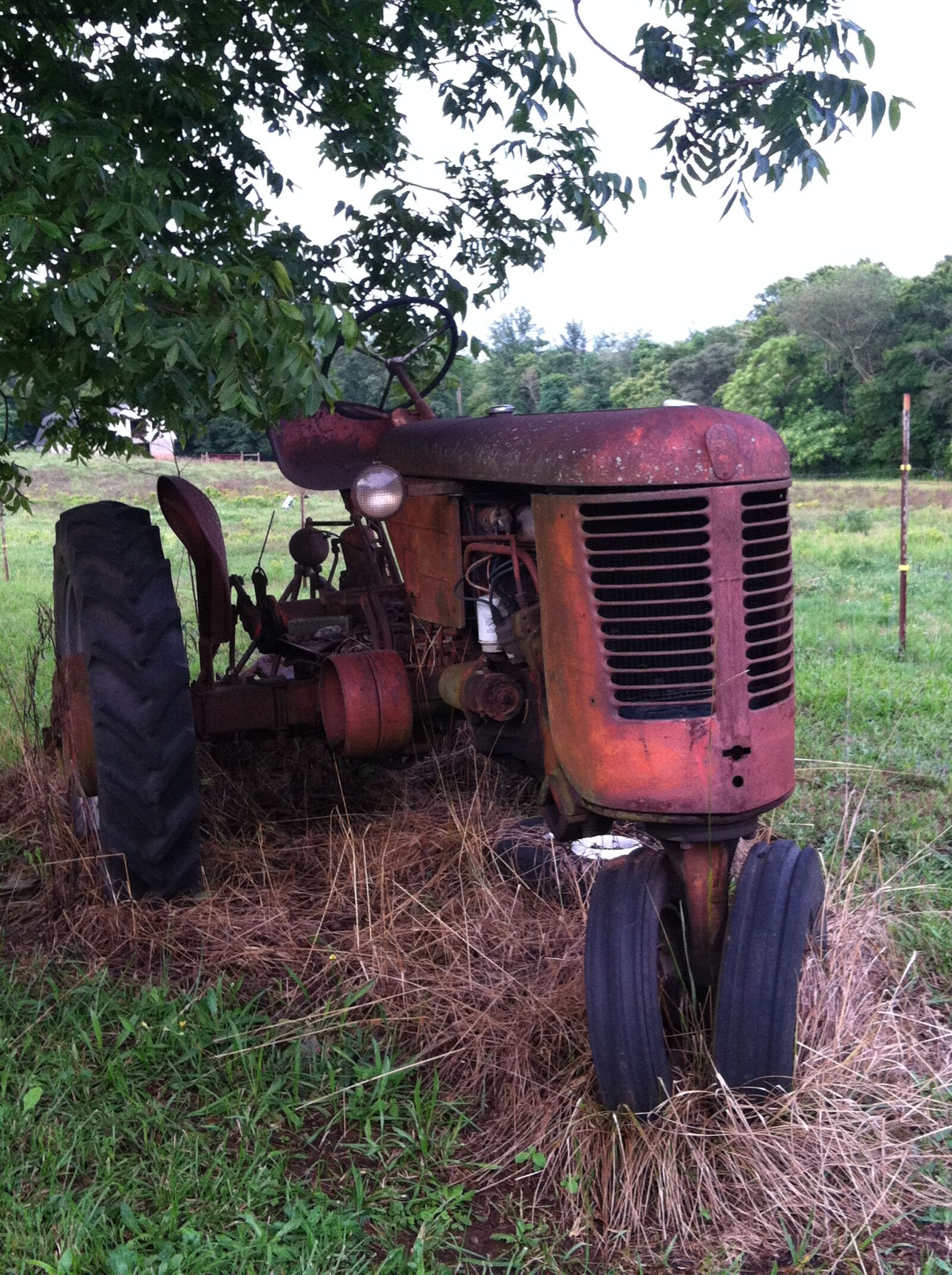 Apple iPhone 4 sample photo. Rusted tractor, pasture, farm photography