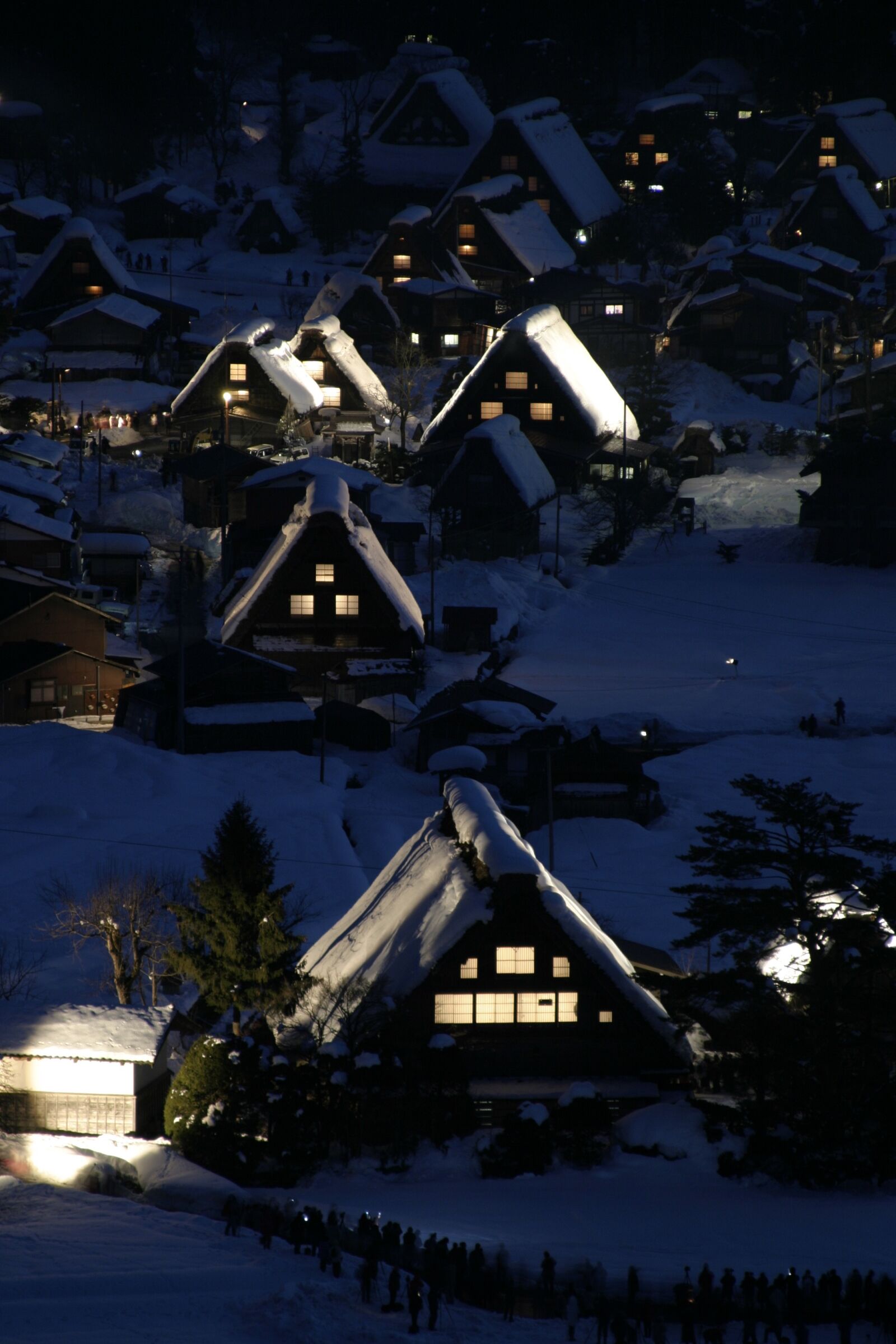 Canon EOS 10D sample photo. ナイト, ウィンター, 白川郷 photography