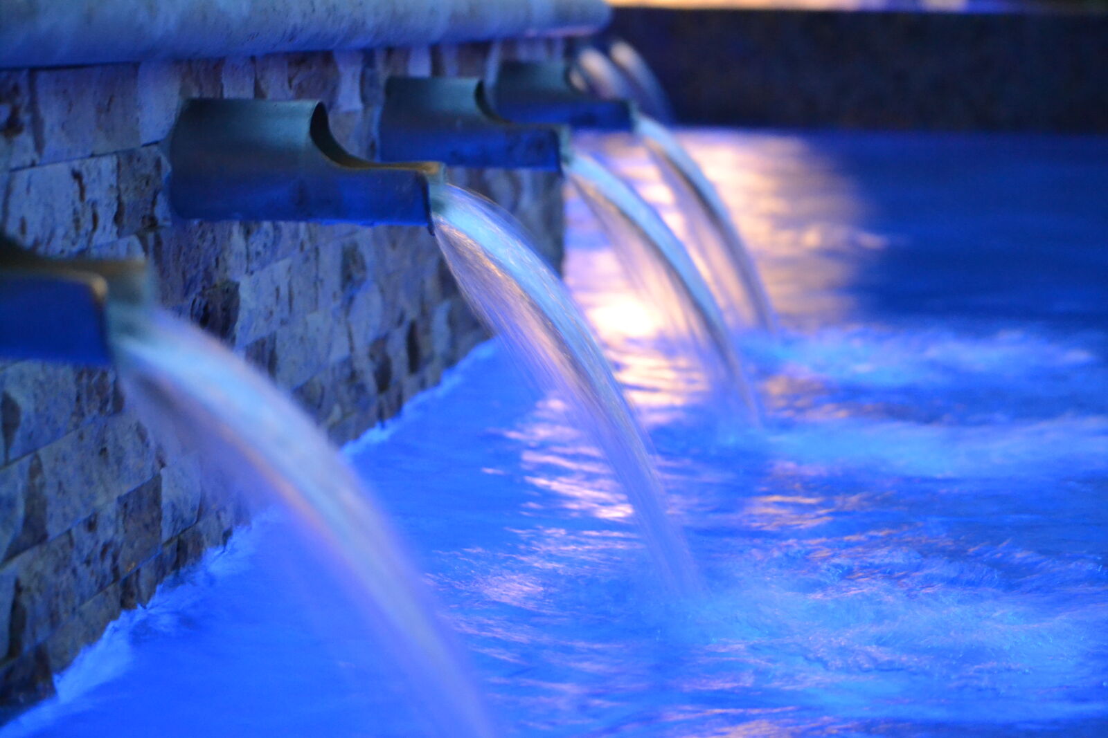 Nikon D3100 sample photo. Blue, pipes, pool, water photography