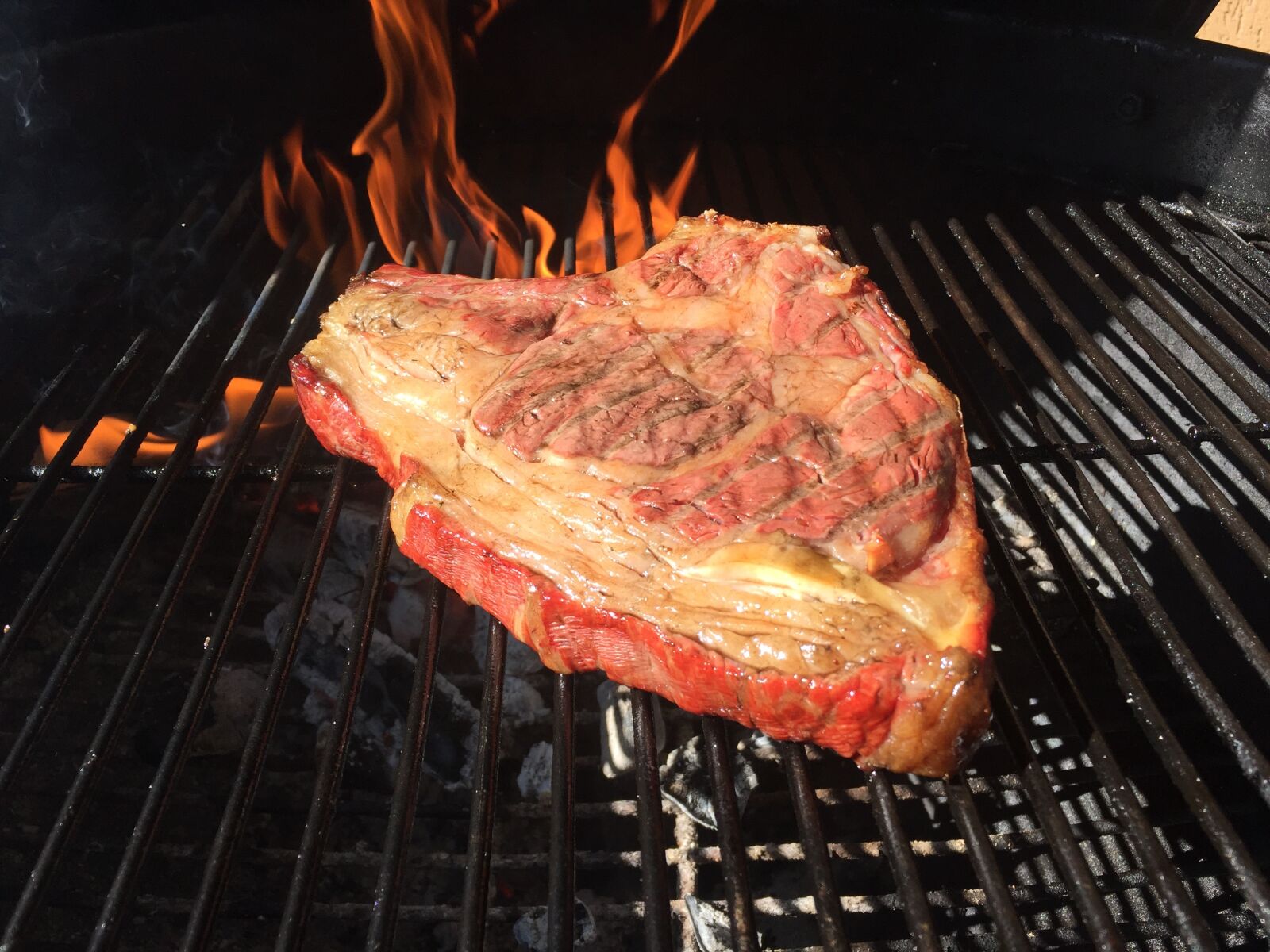 Apple iPhone 6 sample photo. Steak, embers, bbq photography