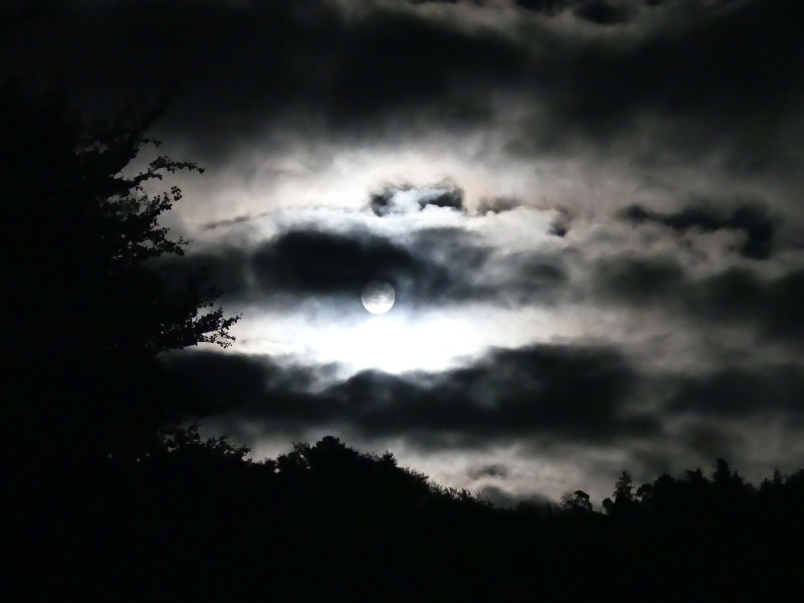 Panasonic Lumix DMC-FZ300 sample photo. Night, full moon, dark photography