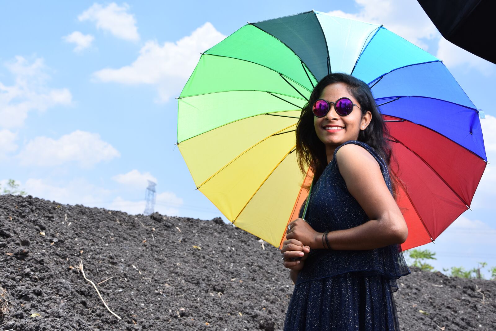 Nikon D7200 sample photo. Modal, blue, umbrella photography