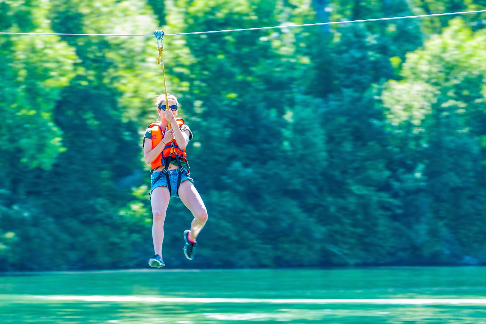 Nikon D300S sample photo. Zipline, river, rhône photography