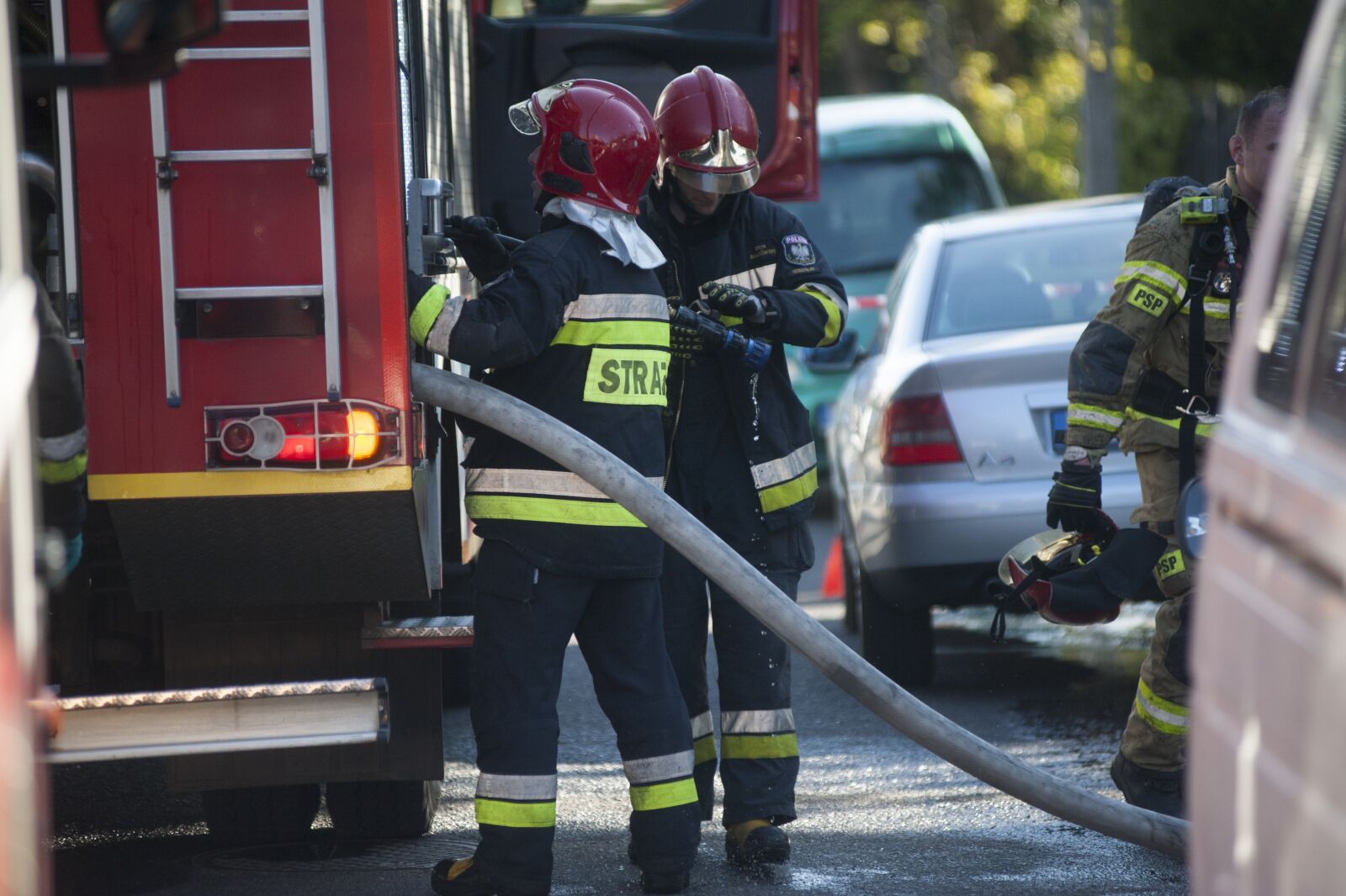 Nikon D700 sample photo. Fire brigade, fire hose photography