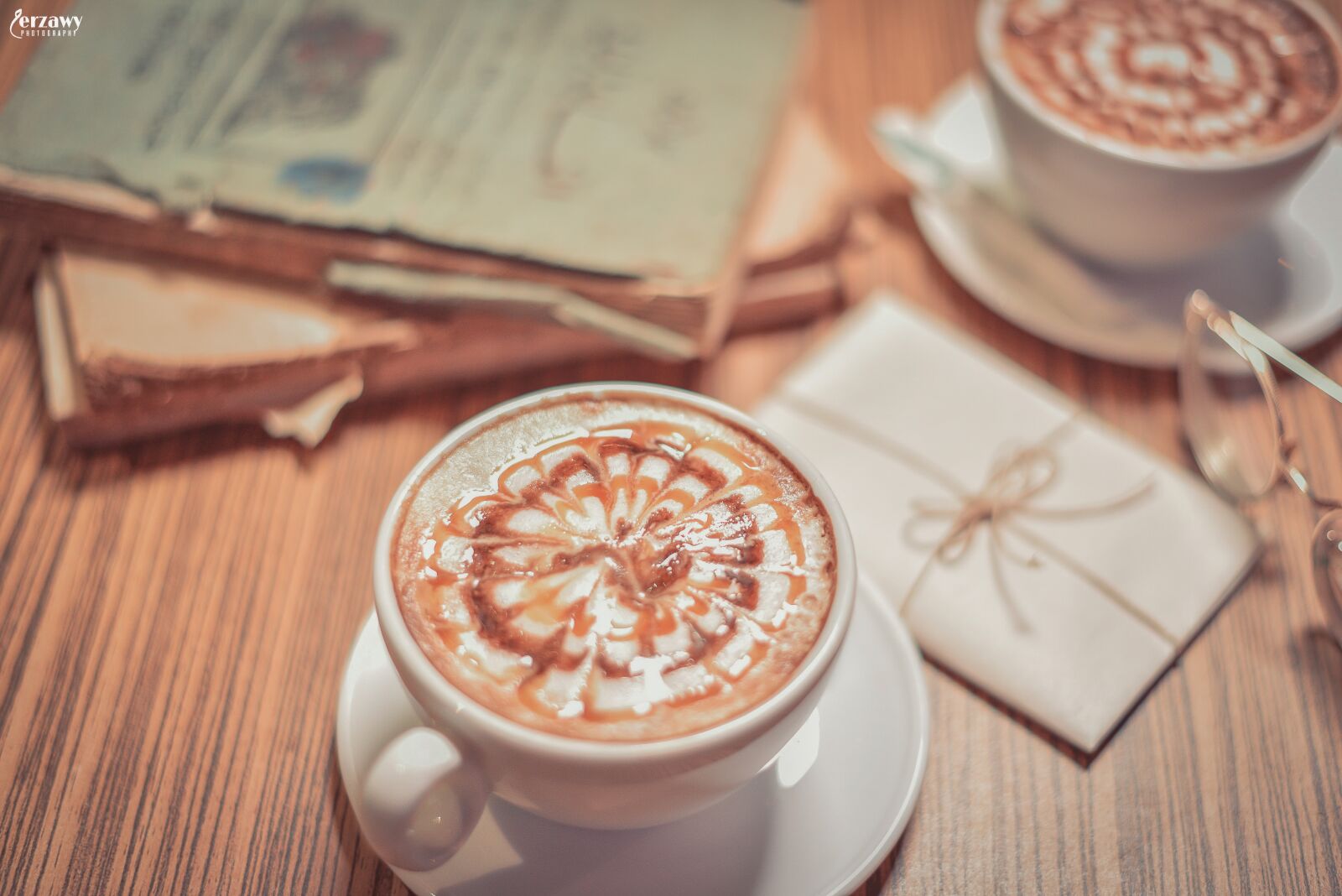 Nikon D810 sample photo. Coffee couple books black photography