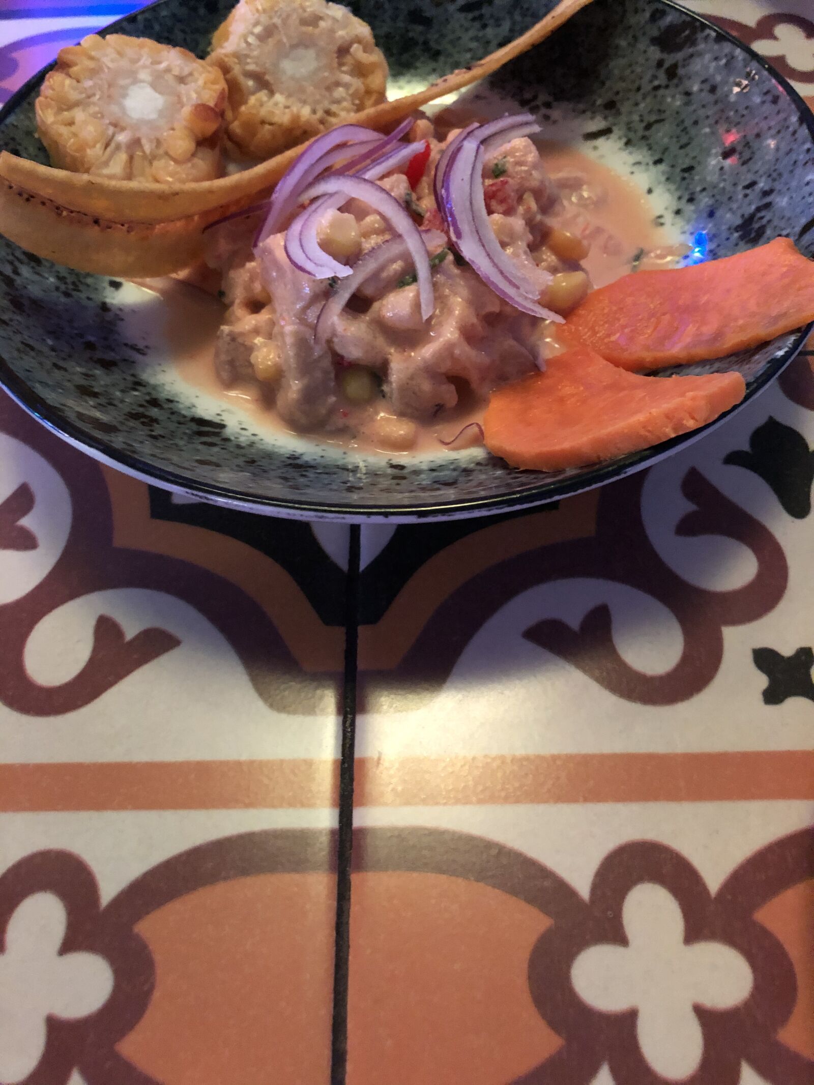 iPhone 8 back camera 3.99mm f/1.8 sample photo. Ceviche, cuban, cuisine photography
