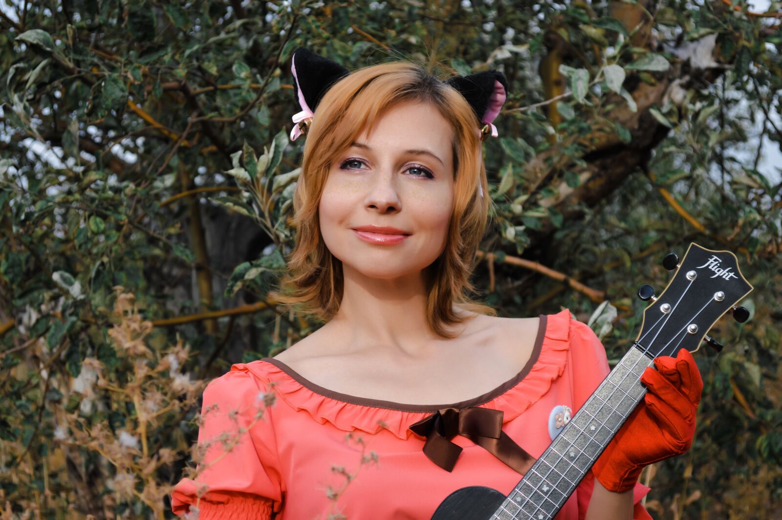 Nikon D3200 sample photo. Woman, cosplay, ukulele photography