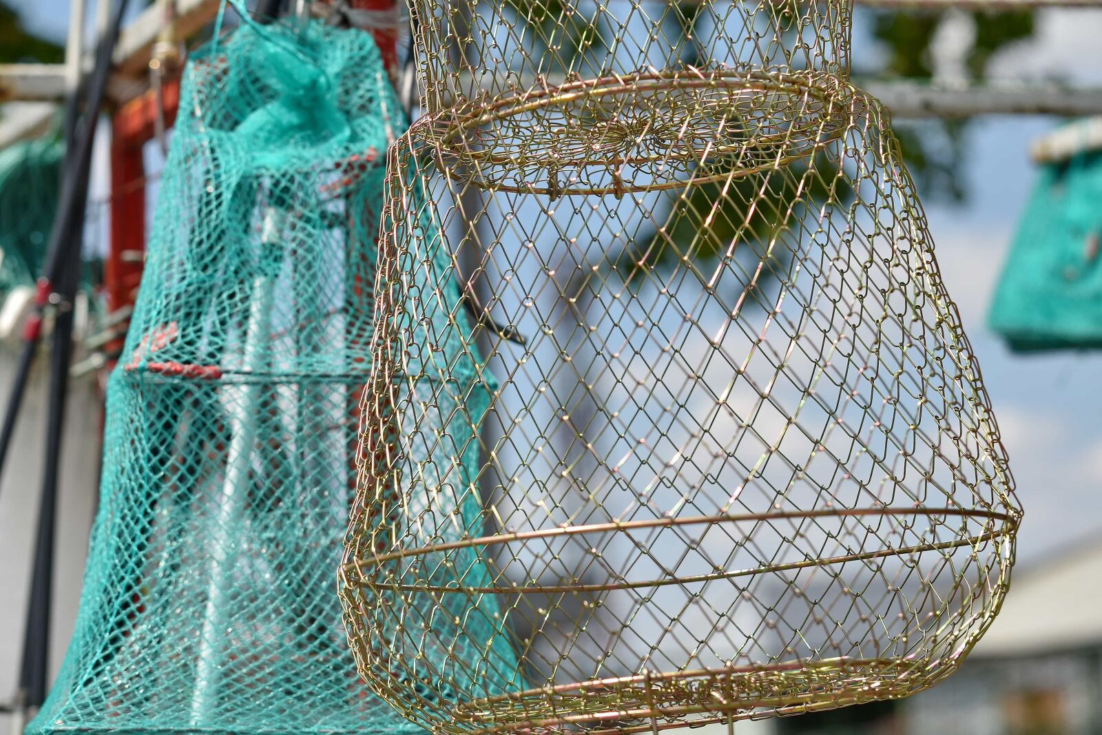 Nikon D5500 sample photo. Cage, fishing gear, metal photography