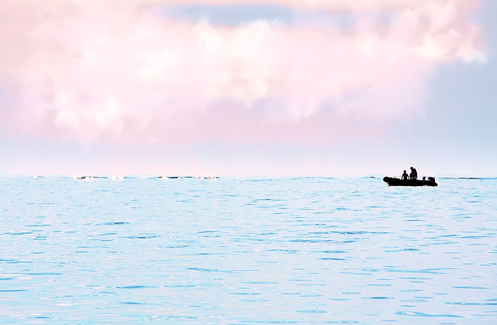 Canon EOS 40D sample photo. Silhouette, boat, sea photography