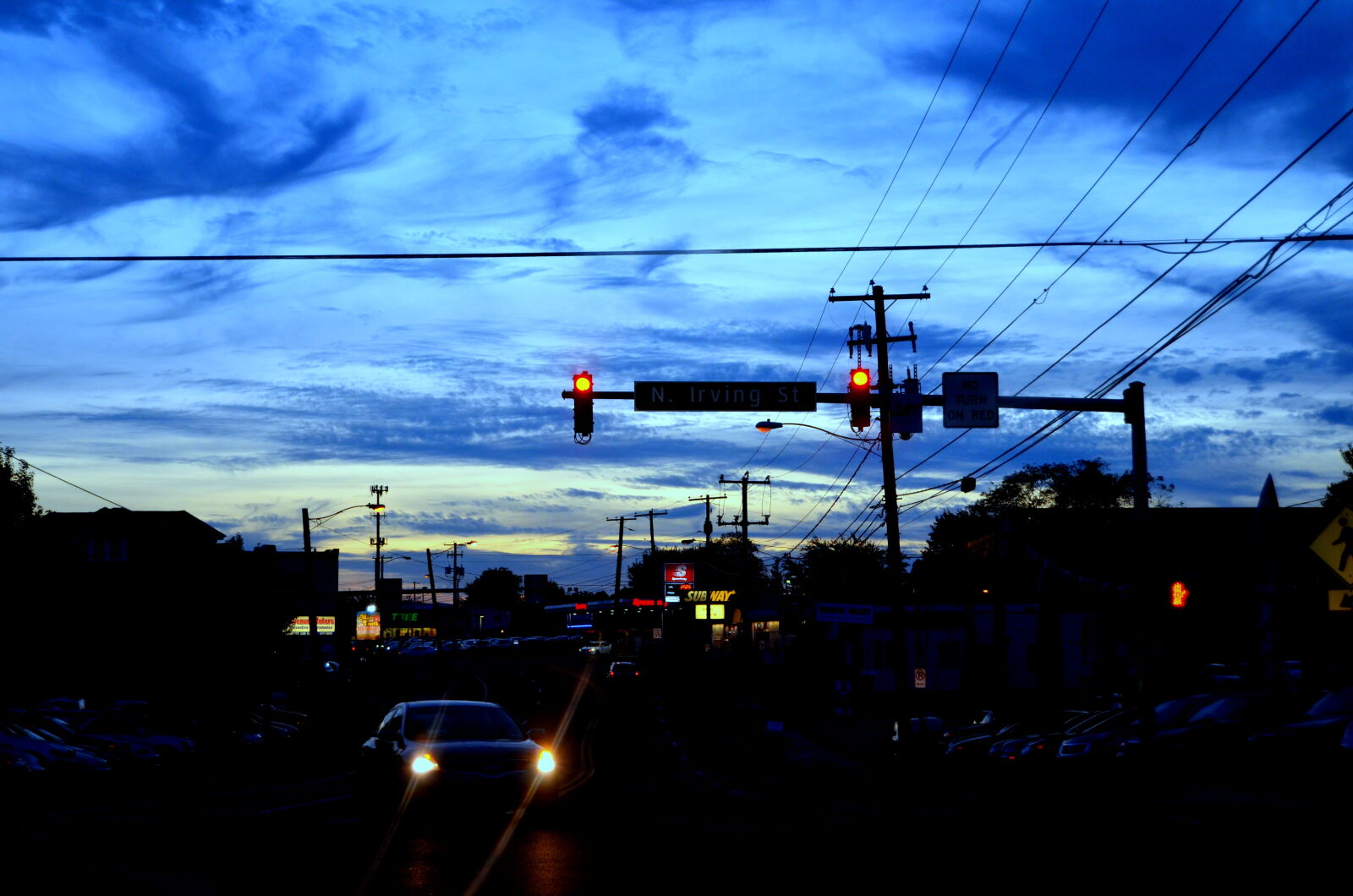 Nikon D5100 sample photo. Blue, sky, car, lights photography
