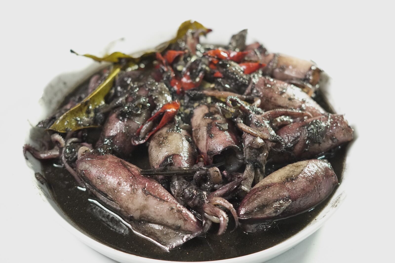 Sony FE 50mm F1.8 sample photo. Black squid, asian food photography