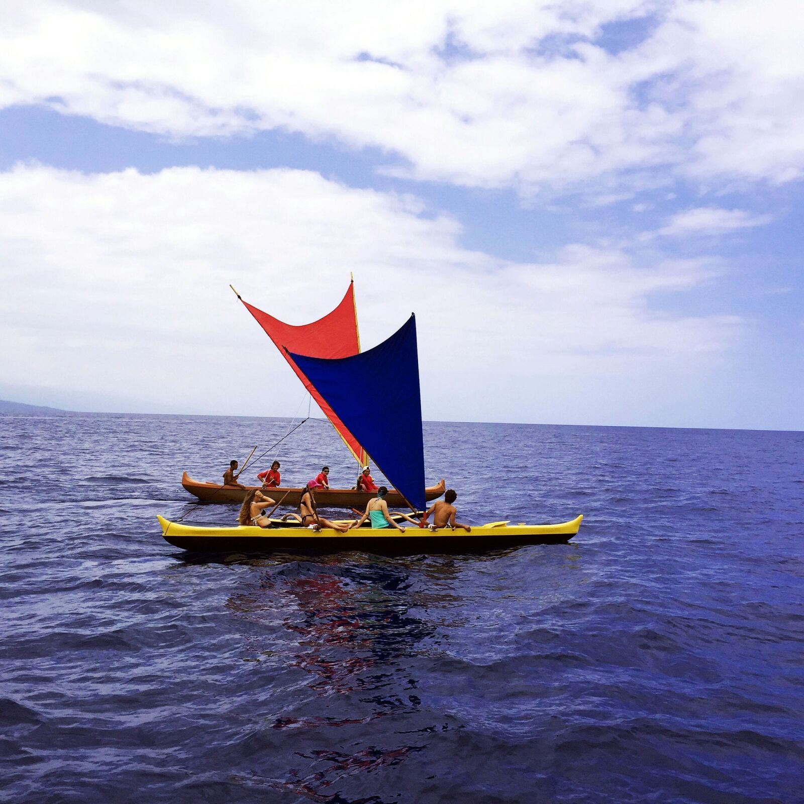 Apple iPhone 6 sample photo. Na pae canoe, sailing photography