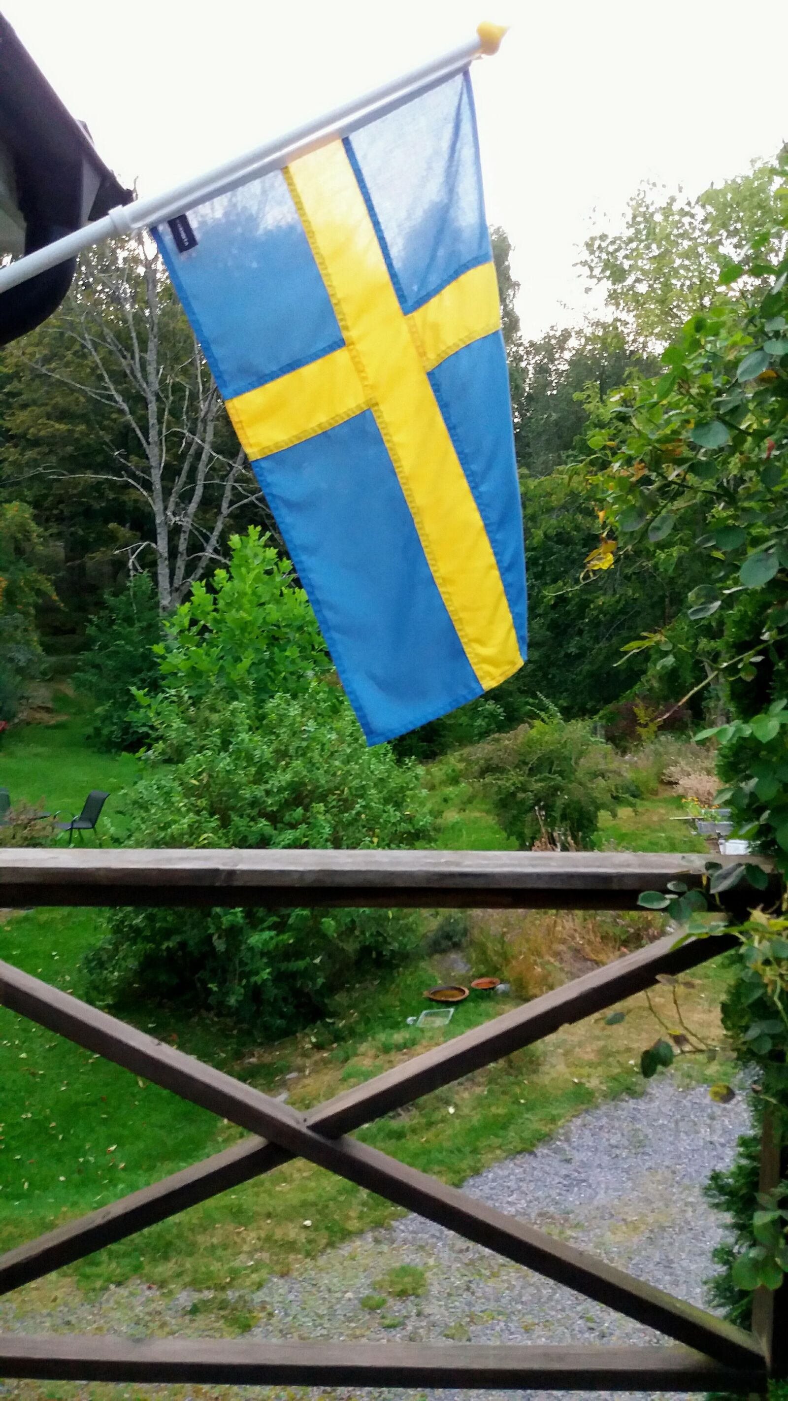 Samsung SM-J500FN sample photo. Swedish flag, facade flag photography