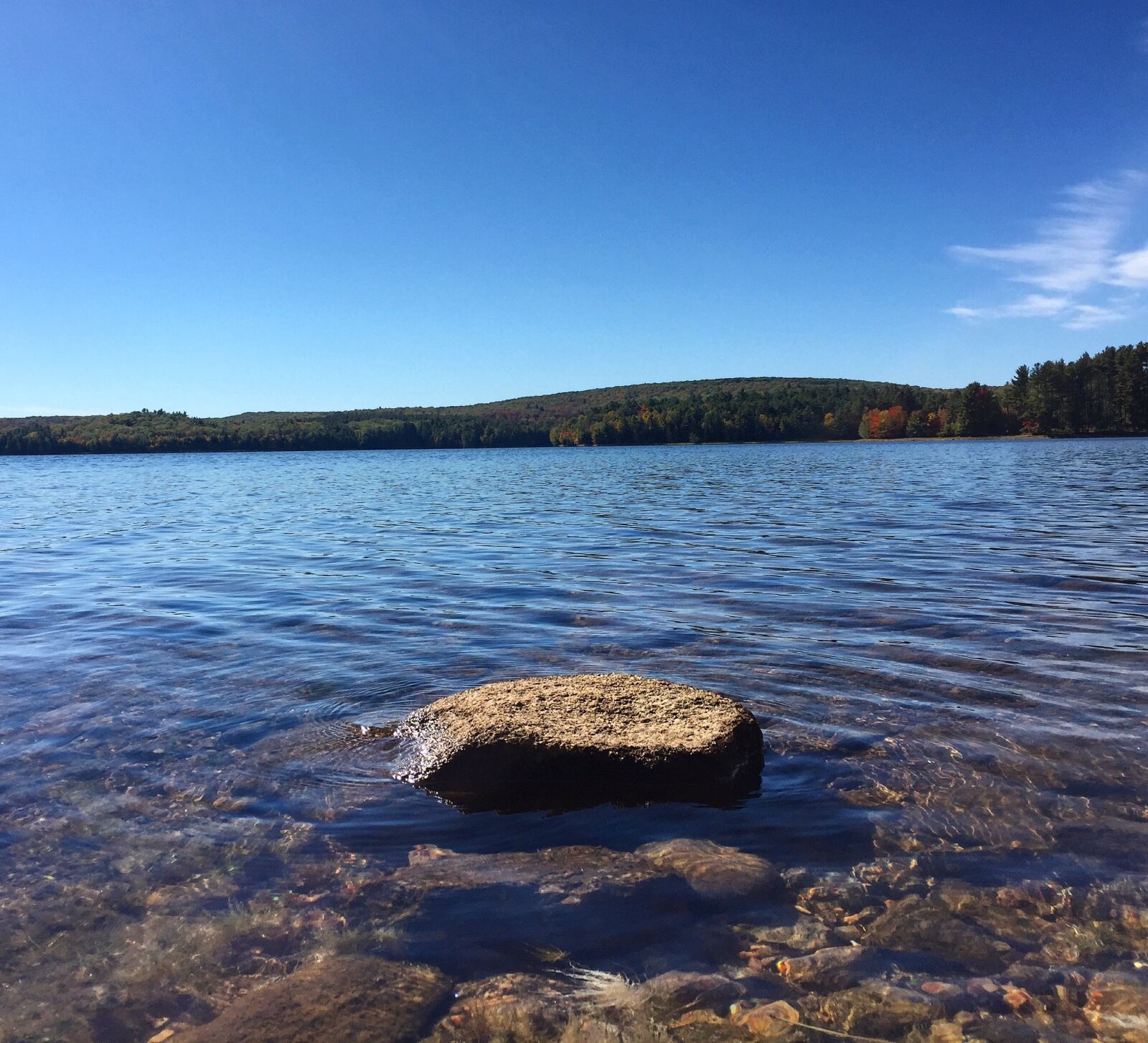 iPhone 6 Plus back camera 4.15mm f/2.2 sample photo. Lake, rock, water photography