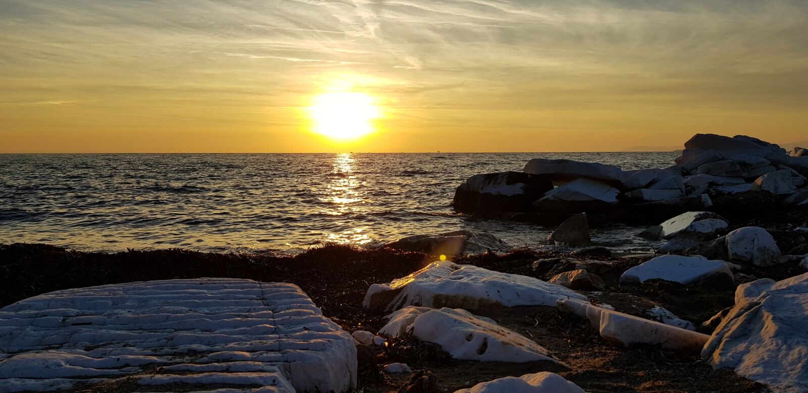 Samsung Galaxy S8 sample photo. Sunset, sea, thassos photography