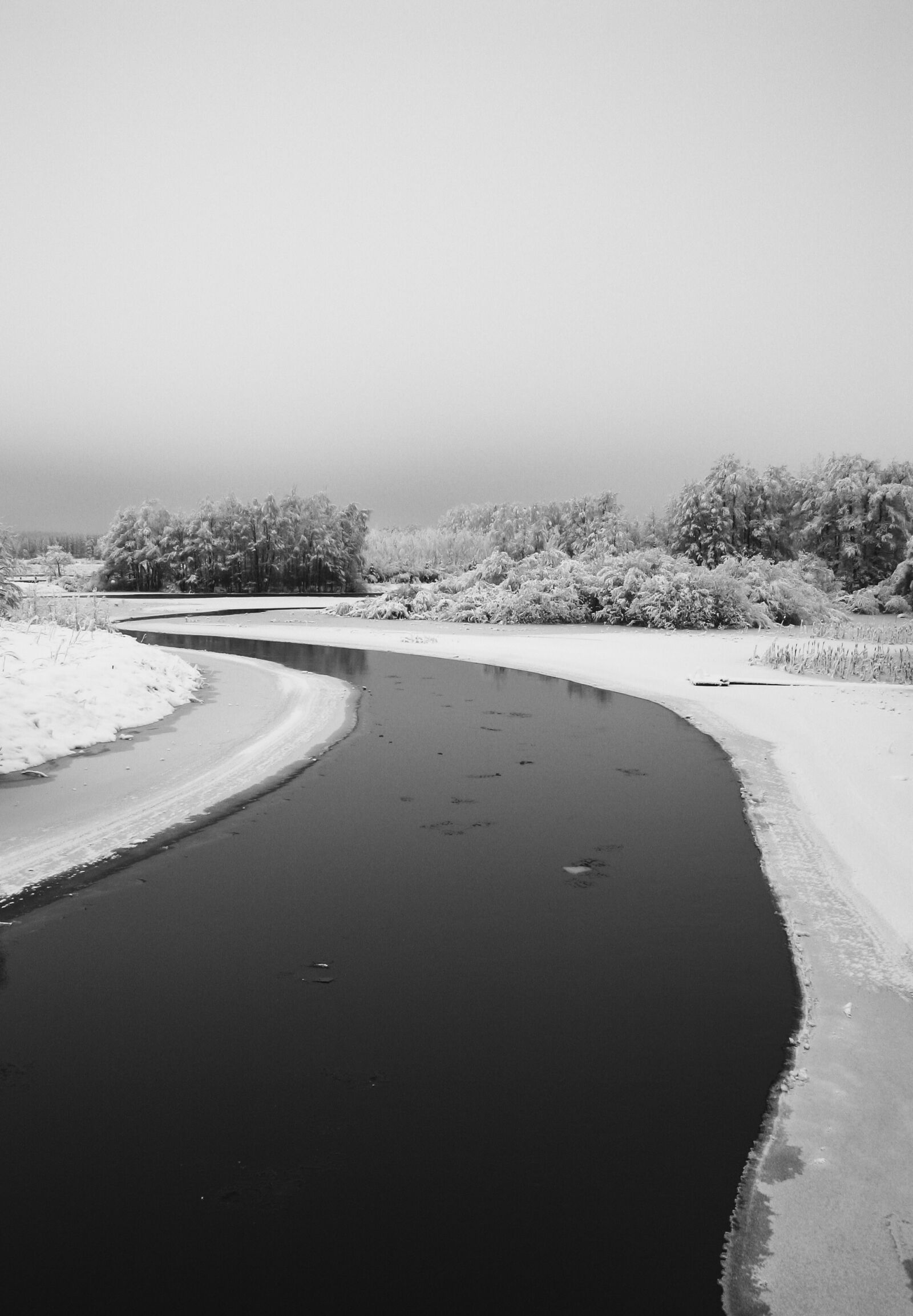 Canon EOS 300D (EOS Digital Rebel / EOS Kiss Digital) sample photo. River, winter, snow photography