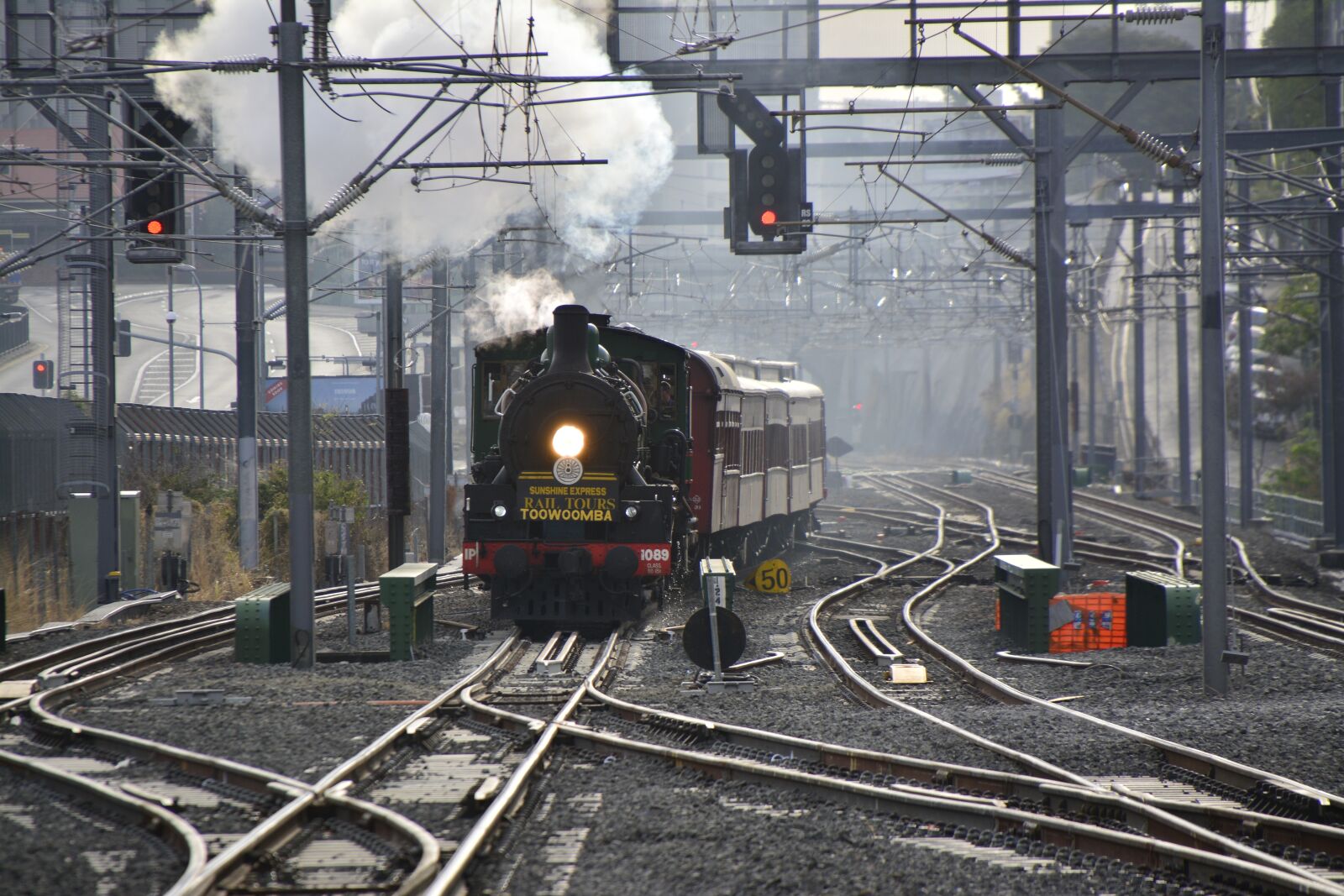 Nikon D5200 sample photo. Brisbane, train, steam photography