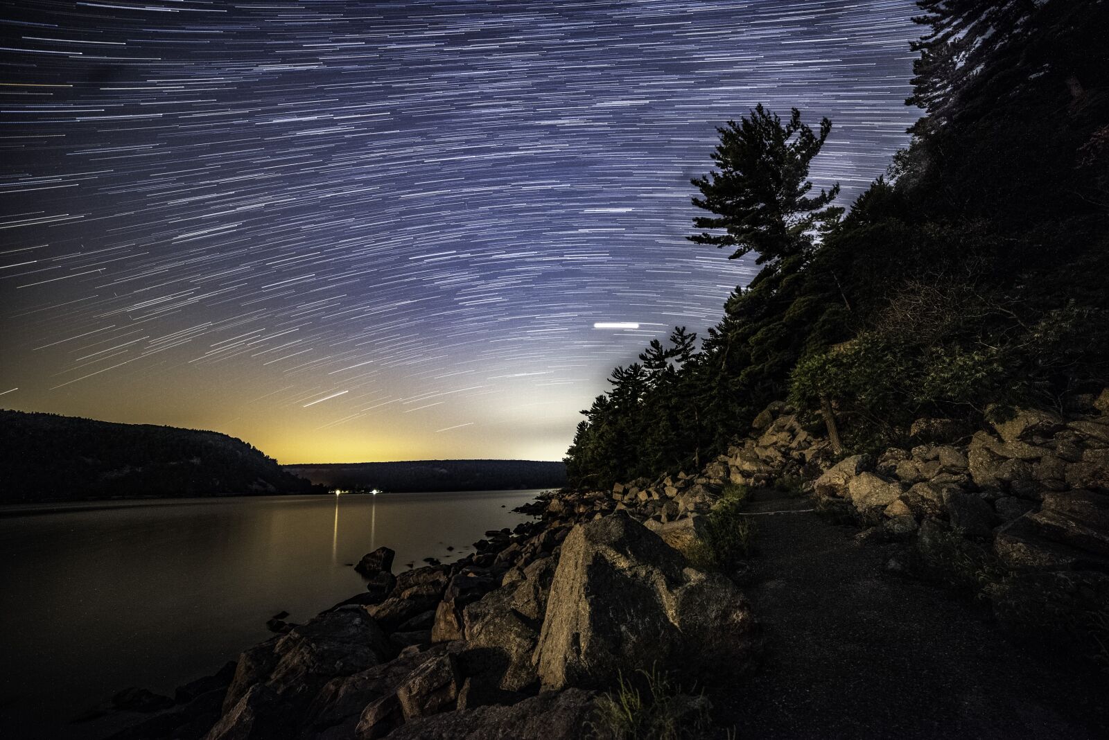 Nikon D750 sample photo. Star trails, landscape, lake photography