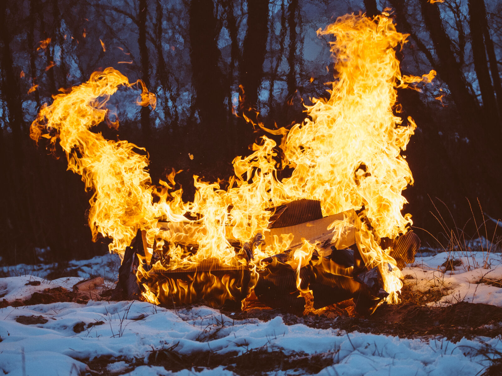 Olympus OM-D E-M5 sample photo. Box, burn, fire, outdoors photography