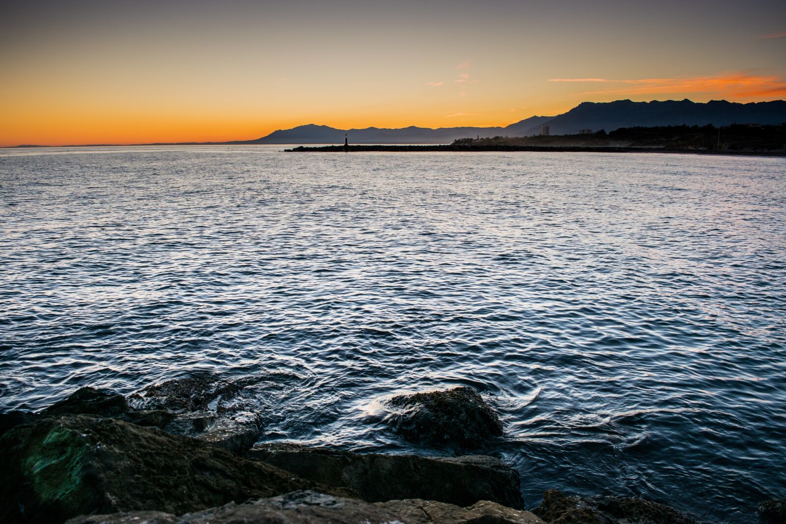 Nikon D5500 sample photo. Sunset, sea, lighthouse photography