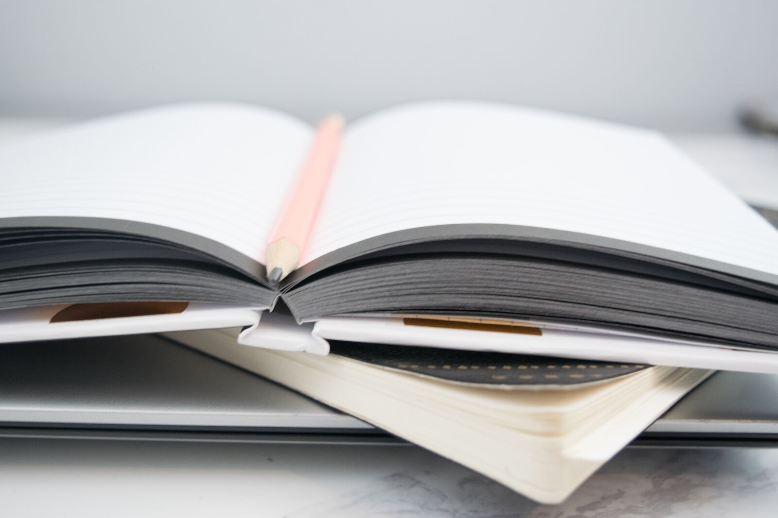 Nikon D3300 sample photo. Books, minimal, modern, notebook photography