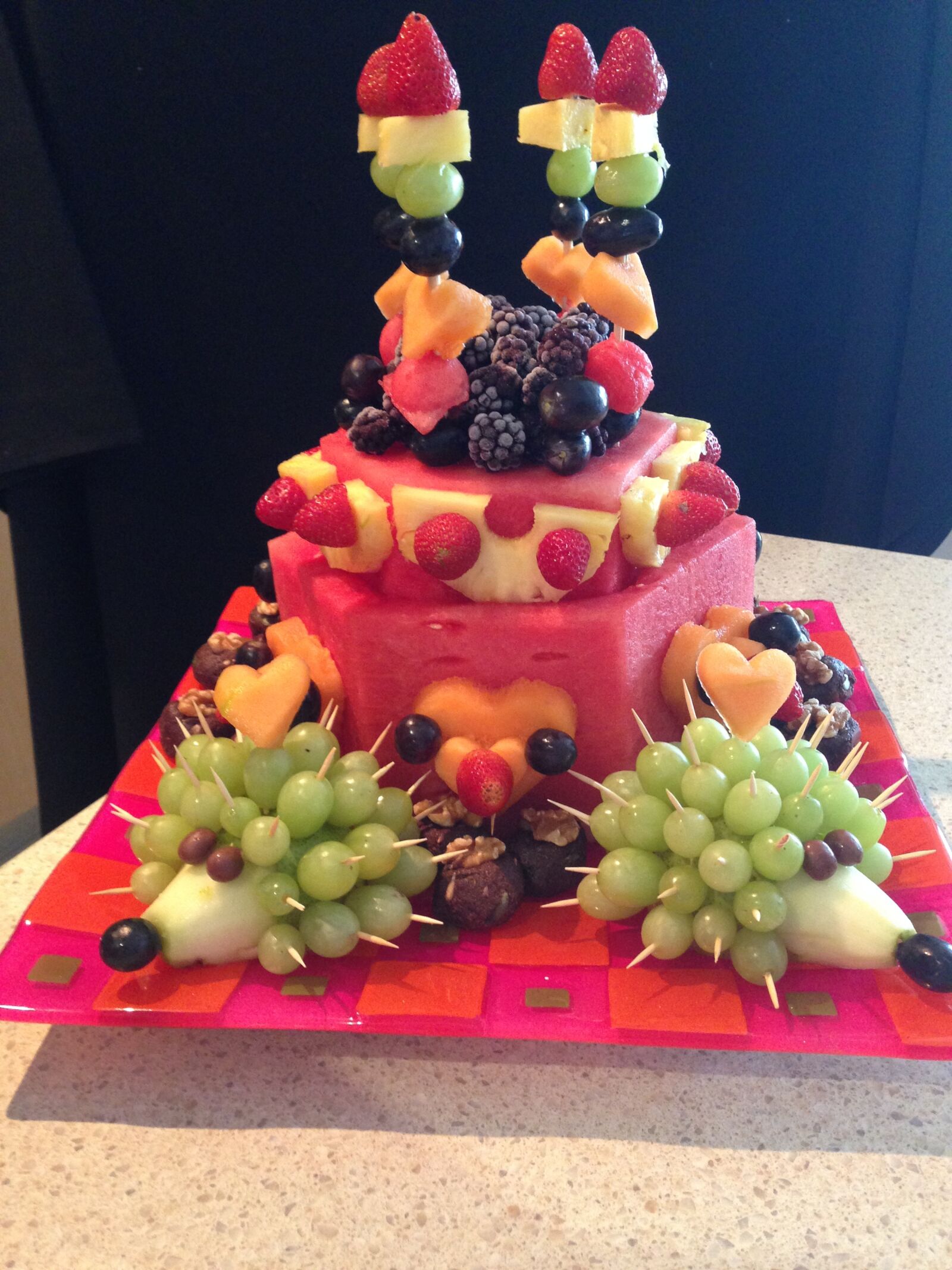 iPhone 5 back camera 4.12mm f/2.4 sample photo. Birthday, cake, fruit, porcupine photography