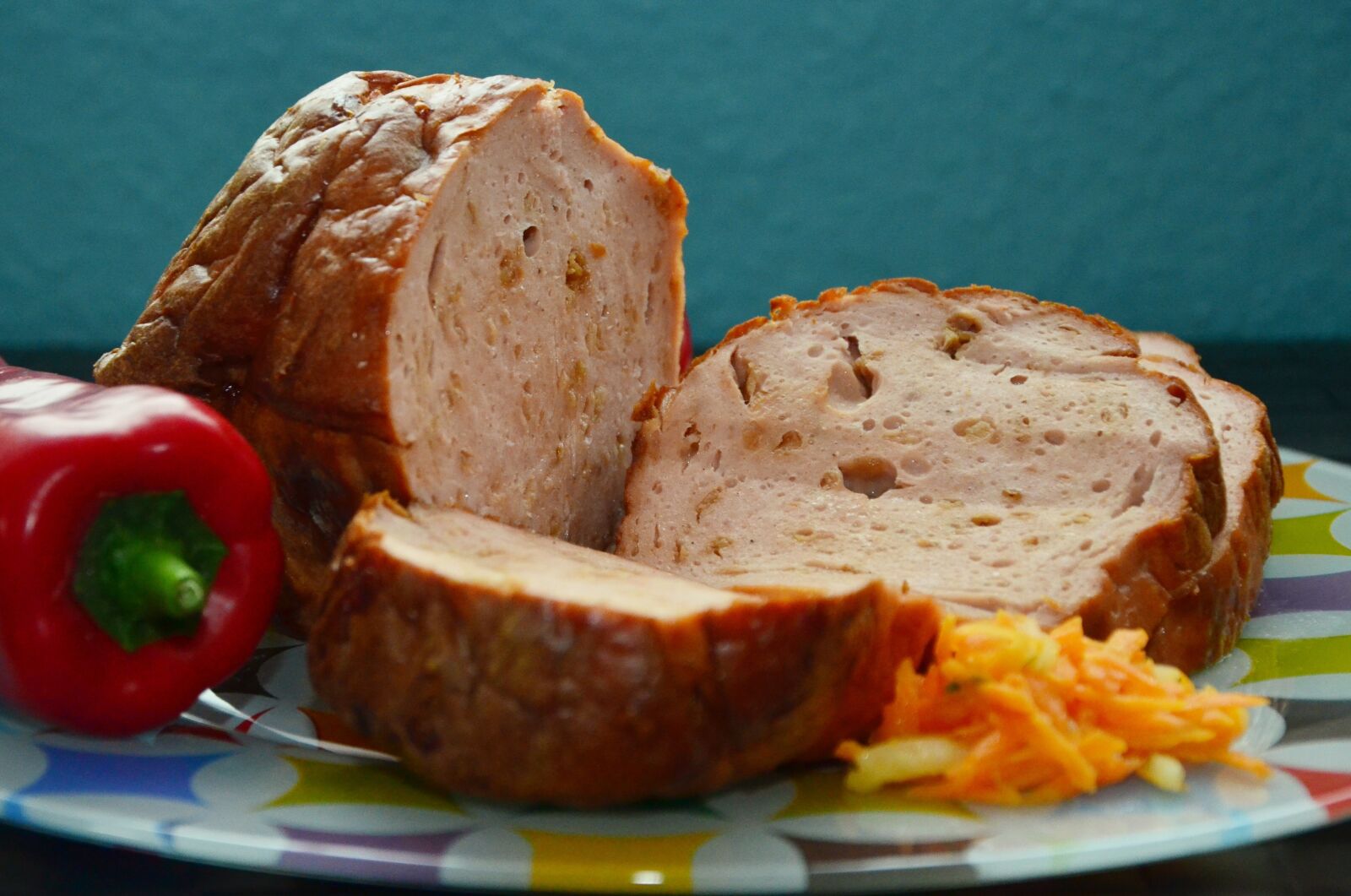 Nikon D5100 sample photo. Meatloaf, liver cheese, pizza photography