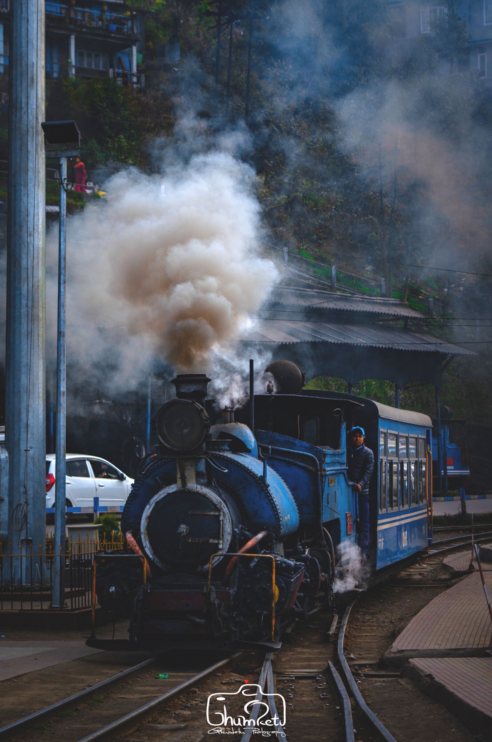 Nikon D5200 sample photo. Train, fog, smoke photography