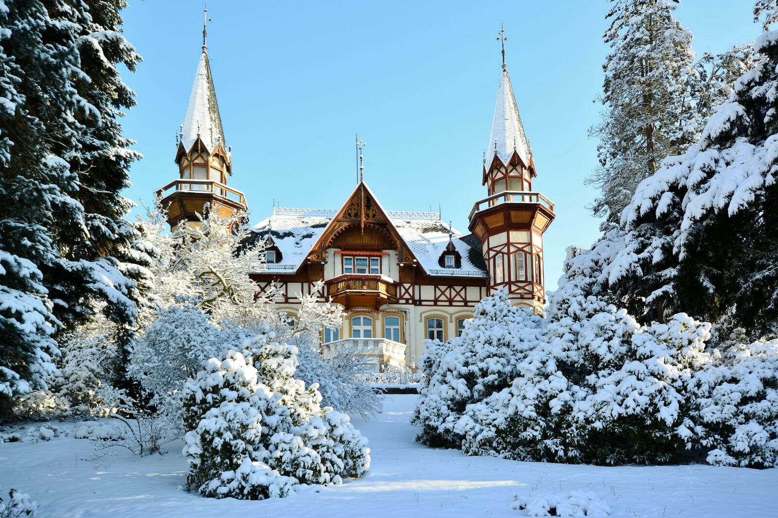 Nikon D5200 sample photo. Wintry, house, truss photography