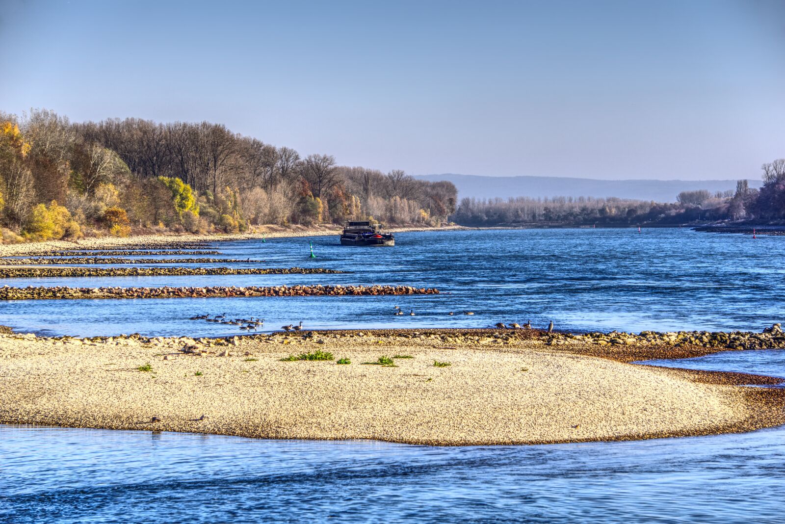 Sony a6000 sample photo. Rhine, low tide, drought photography