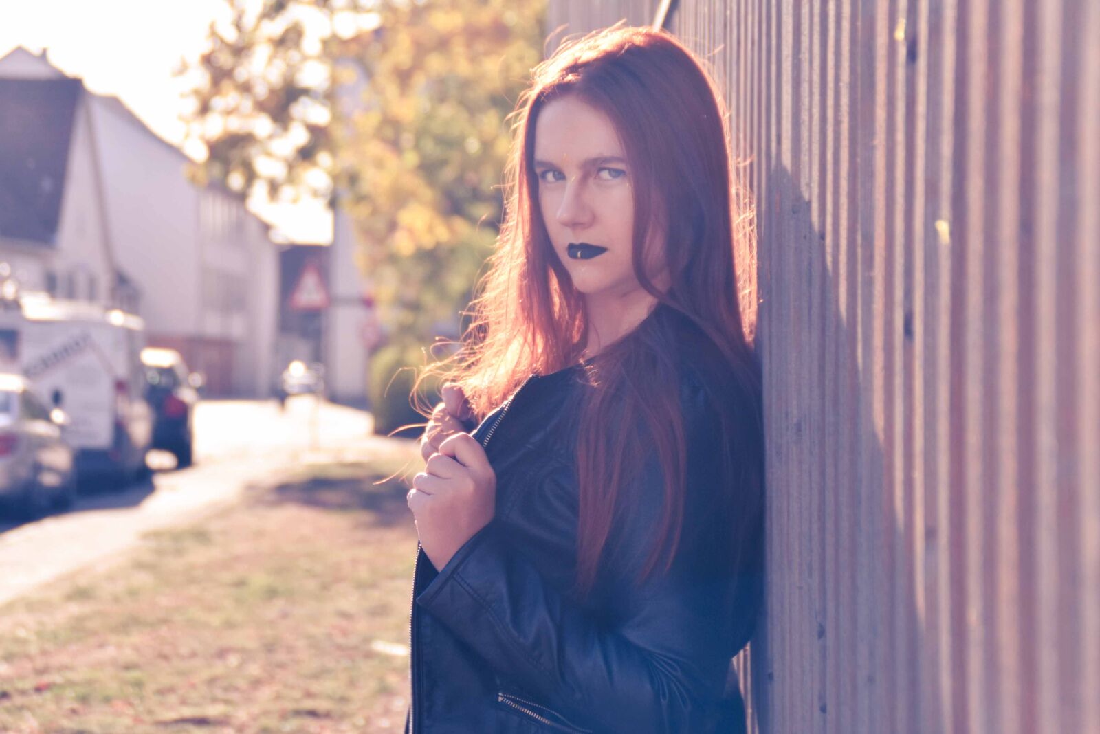 Nikon D3400 sample photo. Woman, rock, leather jacket photography
