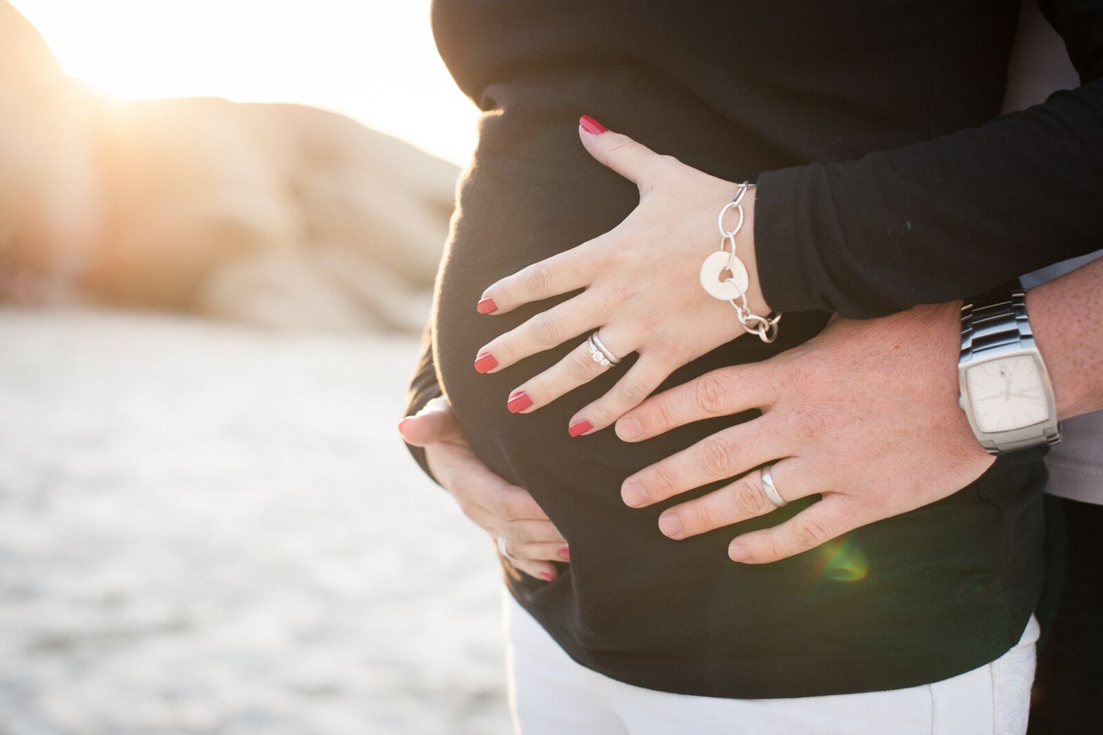 Nikon D700 sample photo. Pregnancy, beach, sunset photography