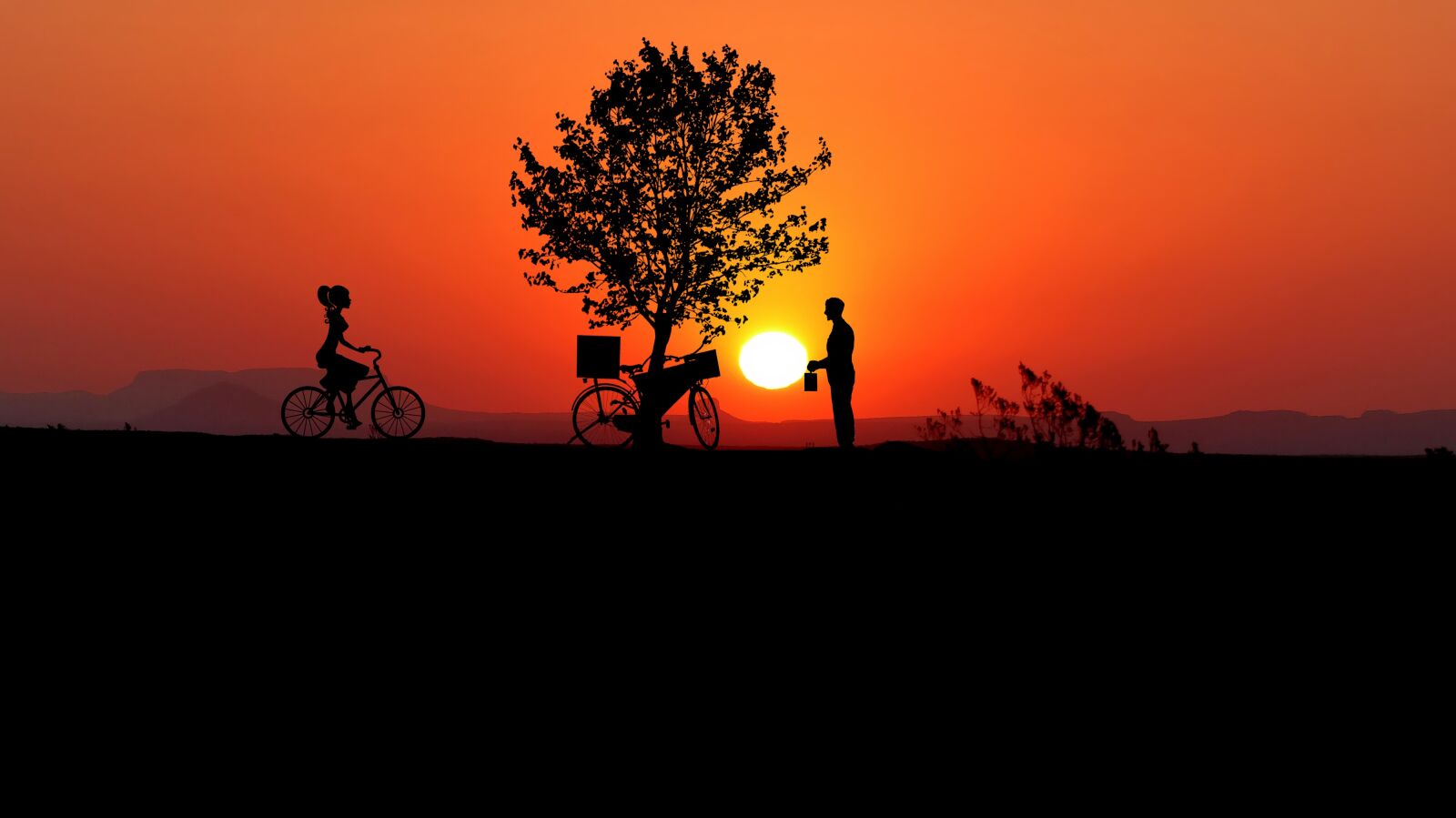 Panasonic Lumix DMC-FZ200 sample photo. Sunset, bike, woman photography