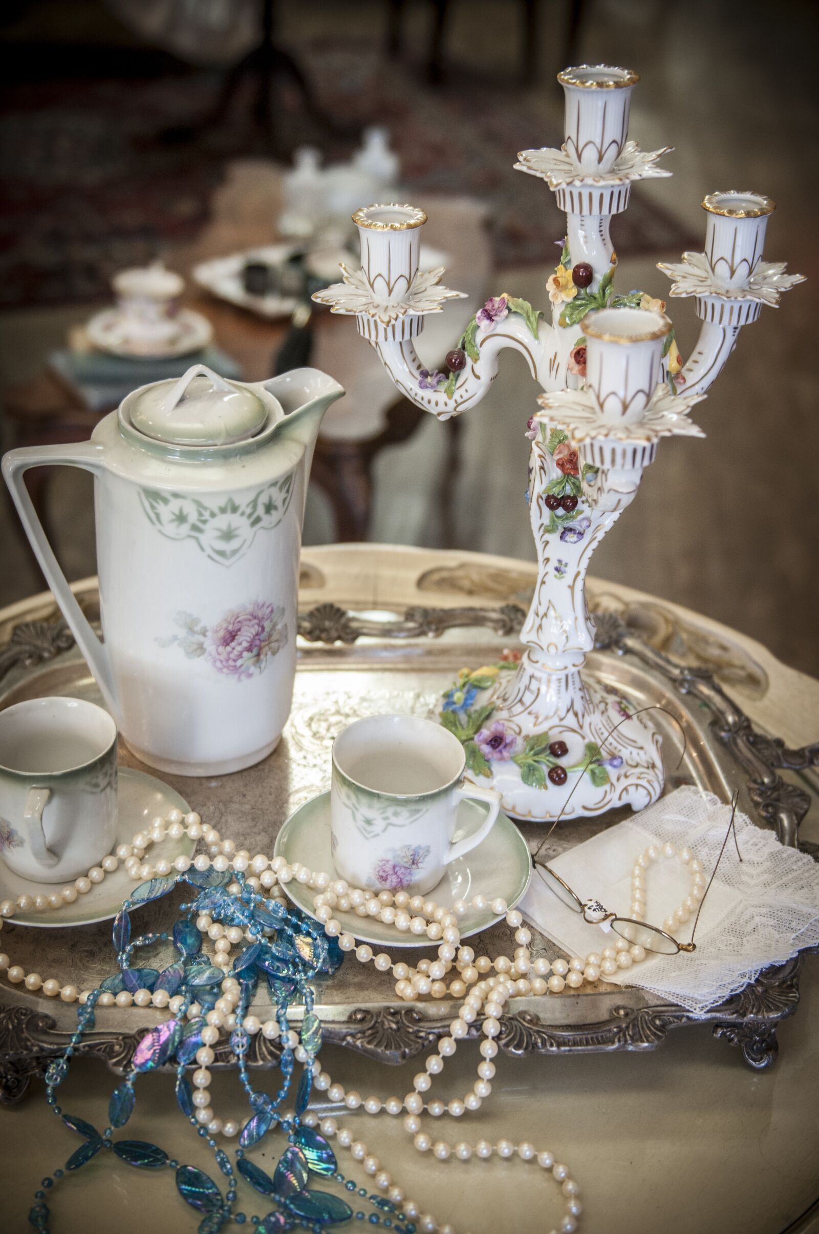 Nikon D300S sample photo. Vintage tea set, tea photography