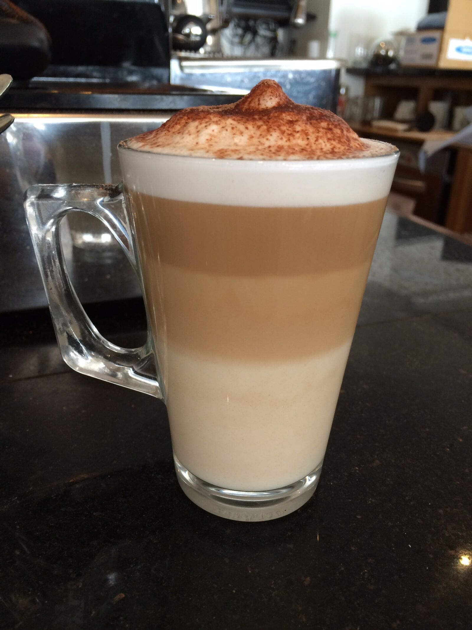 iPhone 5s back camera 4.15mm f/2.2 sample photo. Layered, latte, coffee photography
