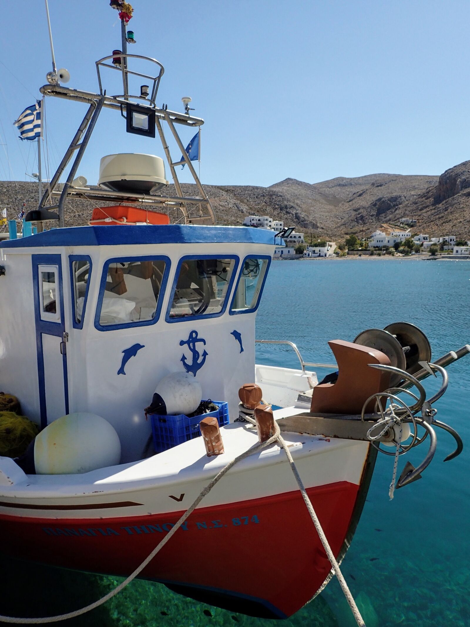 Olympus TG-4 sample photo. Boat, folegandros, greece photography